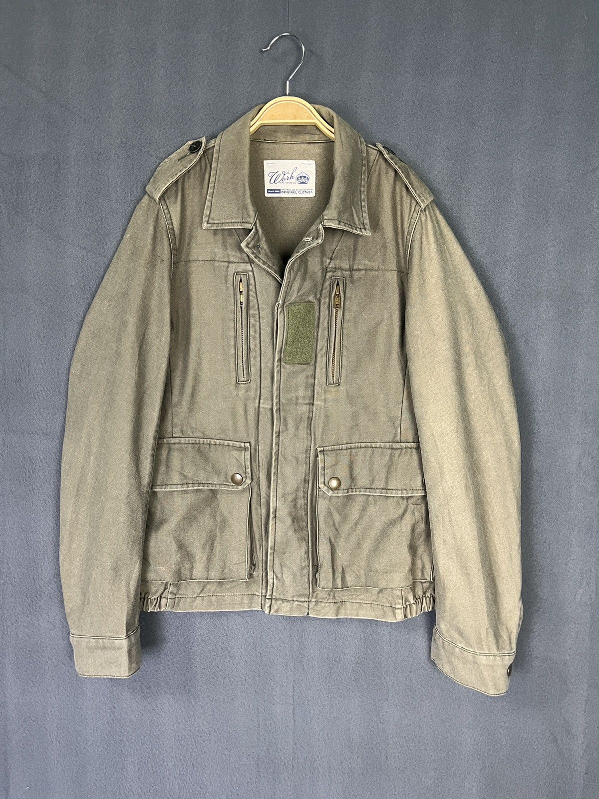 Japanese Brand Work by Luca Utility Jacket Garment Stencil Backhit Size S / US 4 / IT 40 - 2 Thumbnail