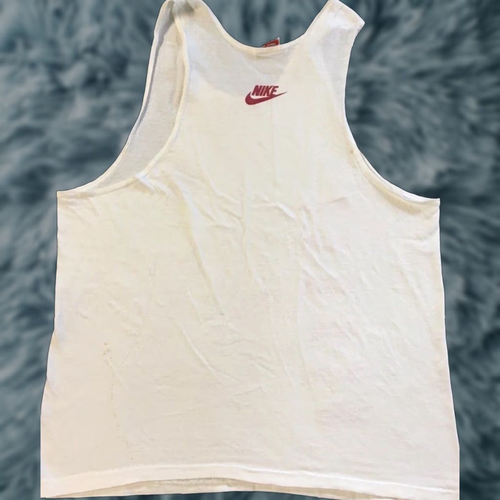 Nike VINTAGE Nike Michael Jordan Tank Top Shirt M White Swoosh Grunge 90s Basketball USA Mens Size US M / EU 48-50 / 2 - 1 Thumbnail