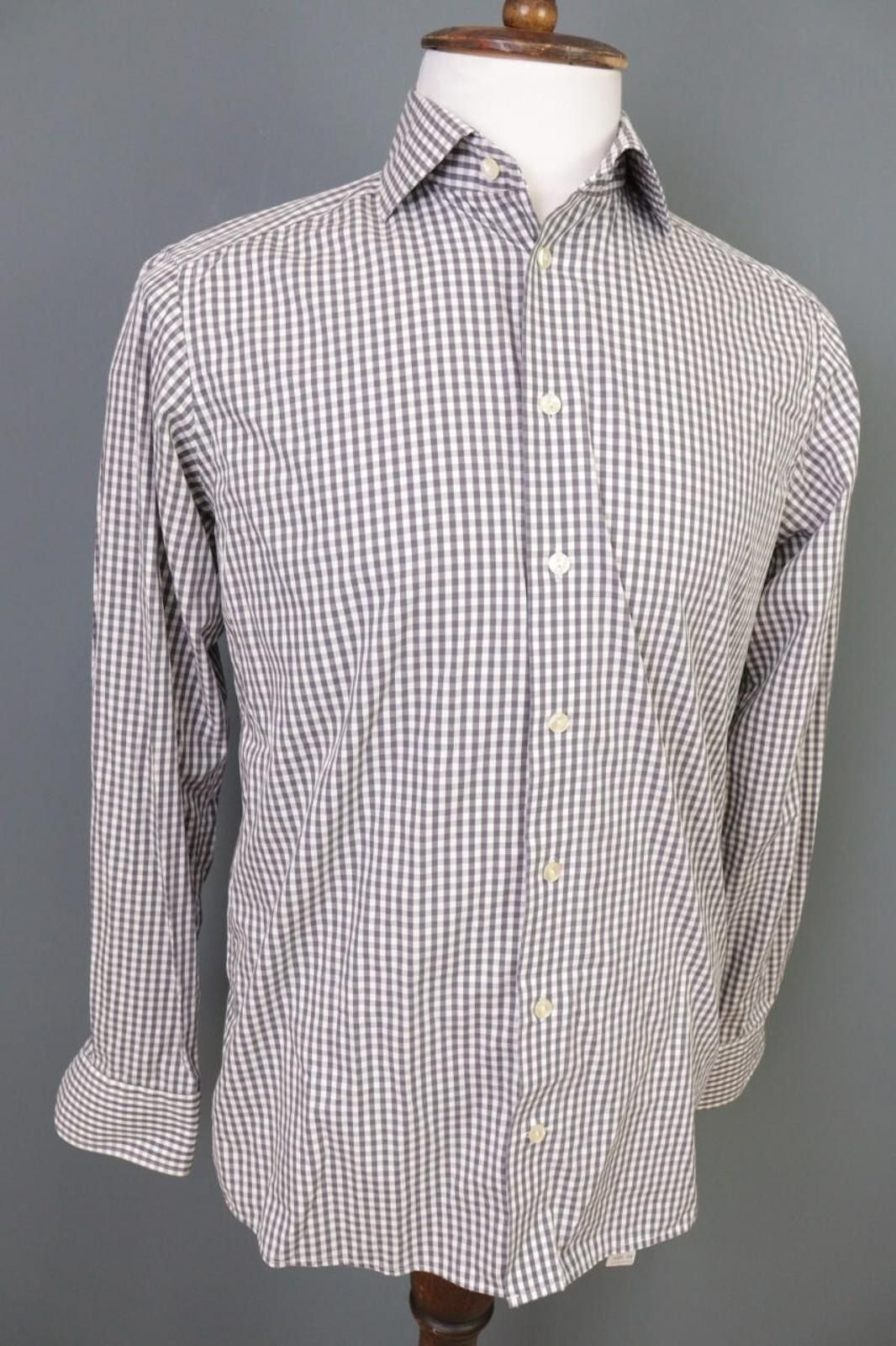 Eton Eton Contemporary Gray Check Button Shirt Size 40/15 3/4 Size US M / EU 48-50 / 2 - 7 Thumbnail