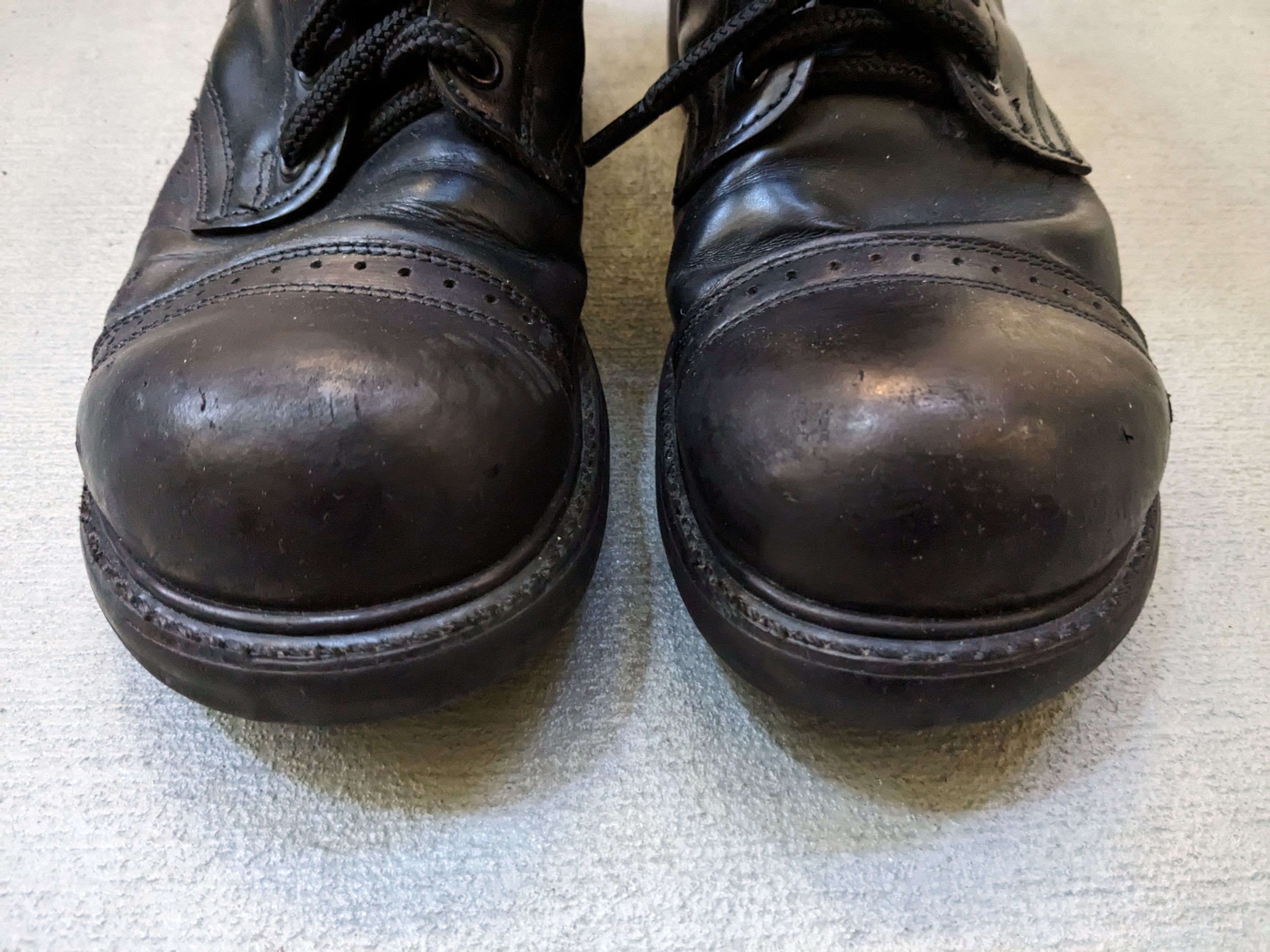 Vintage Vintage Combat Boots Black 8.5 Leather Biker Chunky Rubber Size US 8.5 / EU 41-42 - 2 Thumbnail