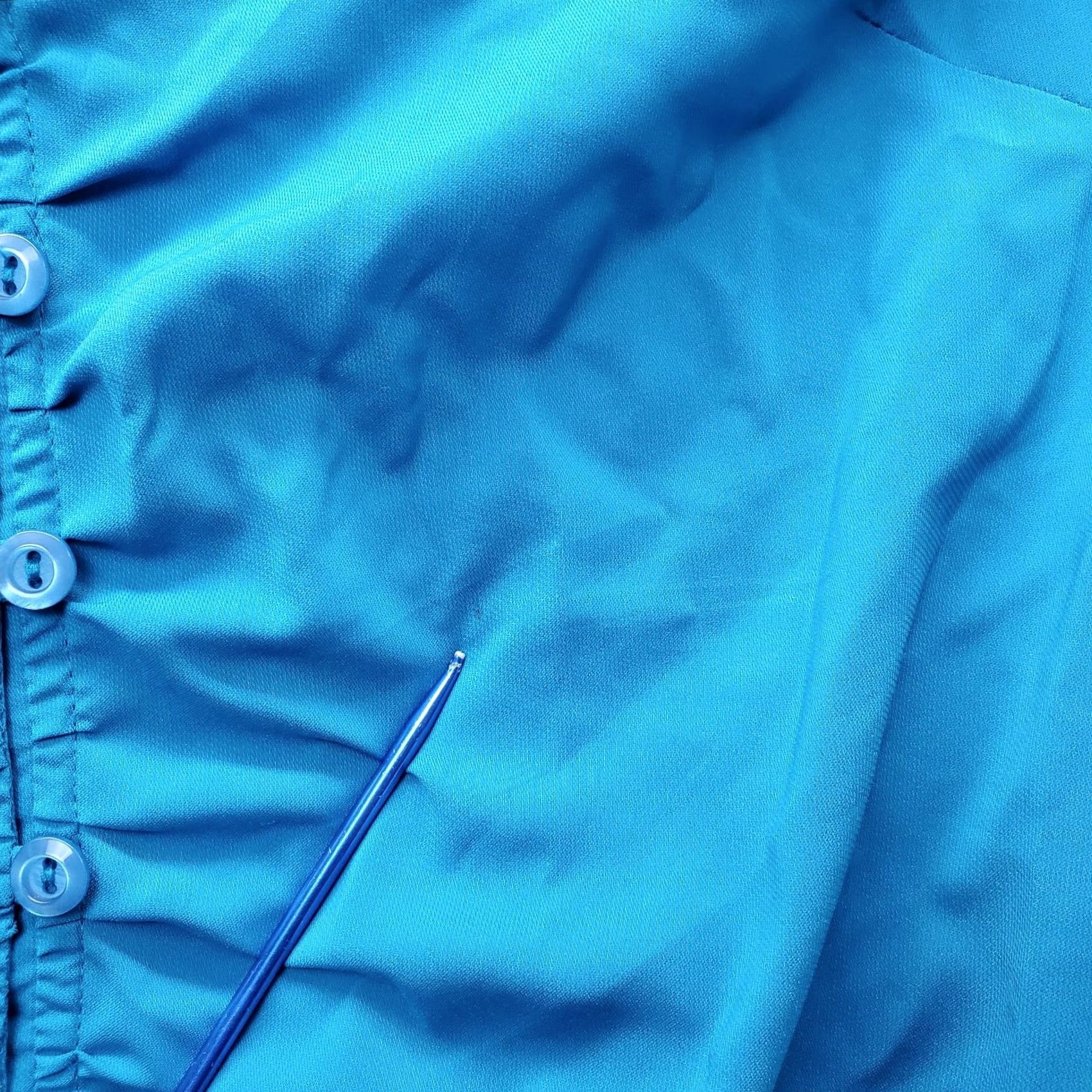 Vintage New York & Company Shirt Blouse Womens Size 6 Blue Slim Stretch Collared Button Front Size M / US 6-8 / IT 42-44 - 5 Thumbnail