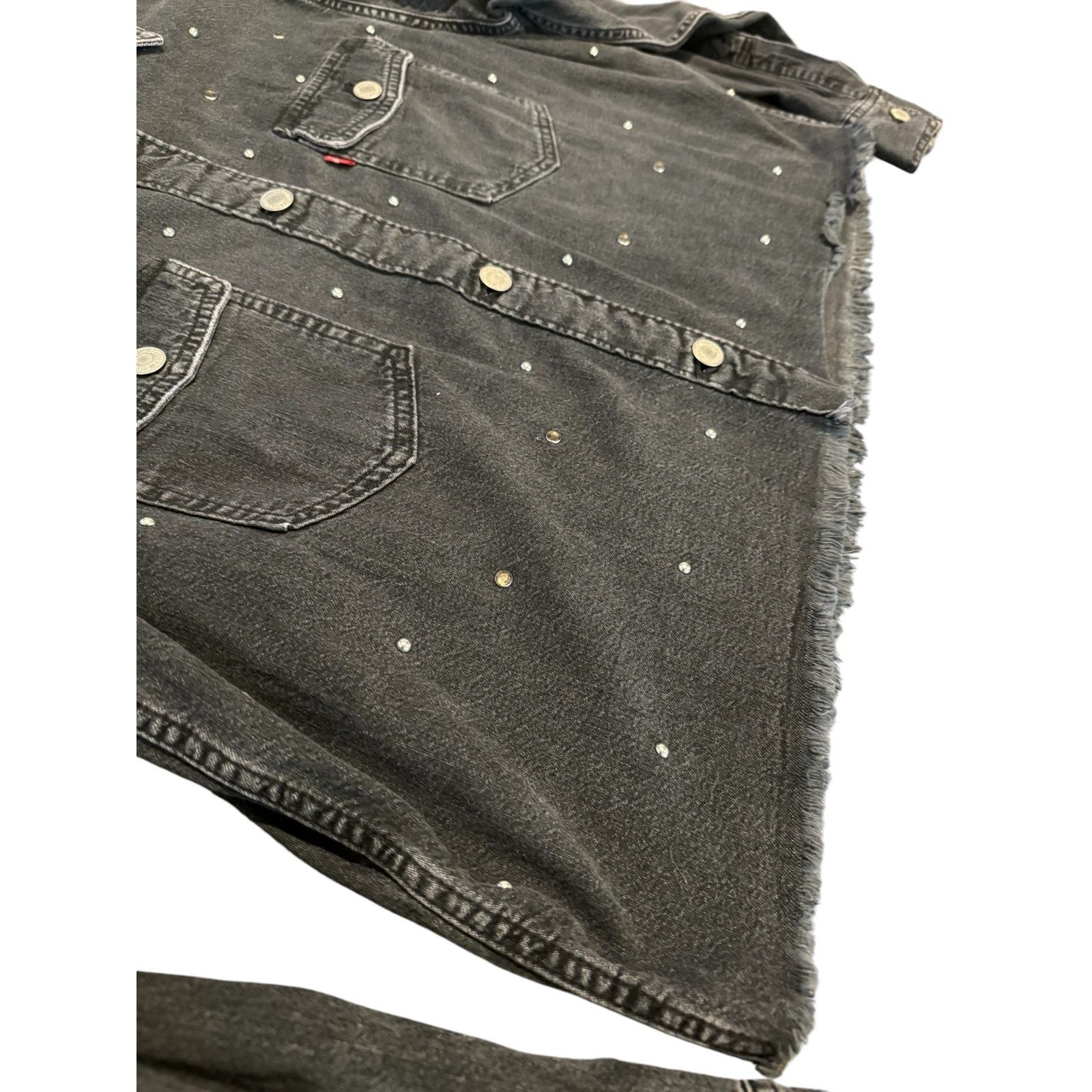 Levi's Levi’s Addison Studded Denim Jacket Women’s S Washed Black Size S / US 4 / IT 40 - 7 Thumbnail