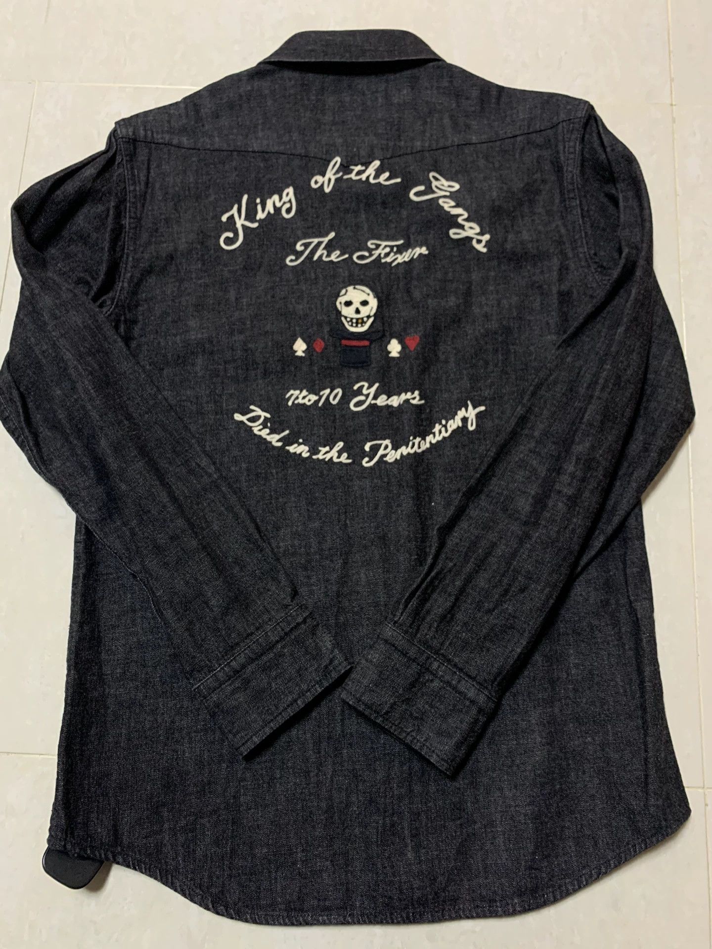 Japanese Brand GANGSTERVILLE Denim Shirt with Embroidery Size US S / EU 44-46 / 1 - 1 Thumbnail