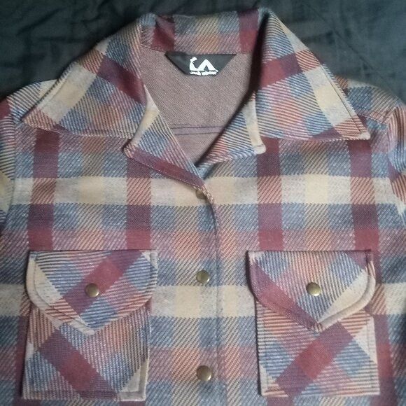 Other Vintage Jack Winter Plaid Polyester Snap Button Shirt Size XL / US 12-14 / IT 48-50 - 1 Thumbnail