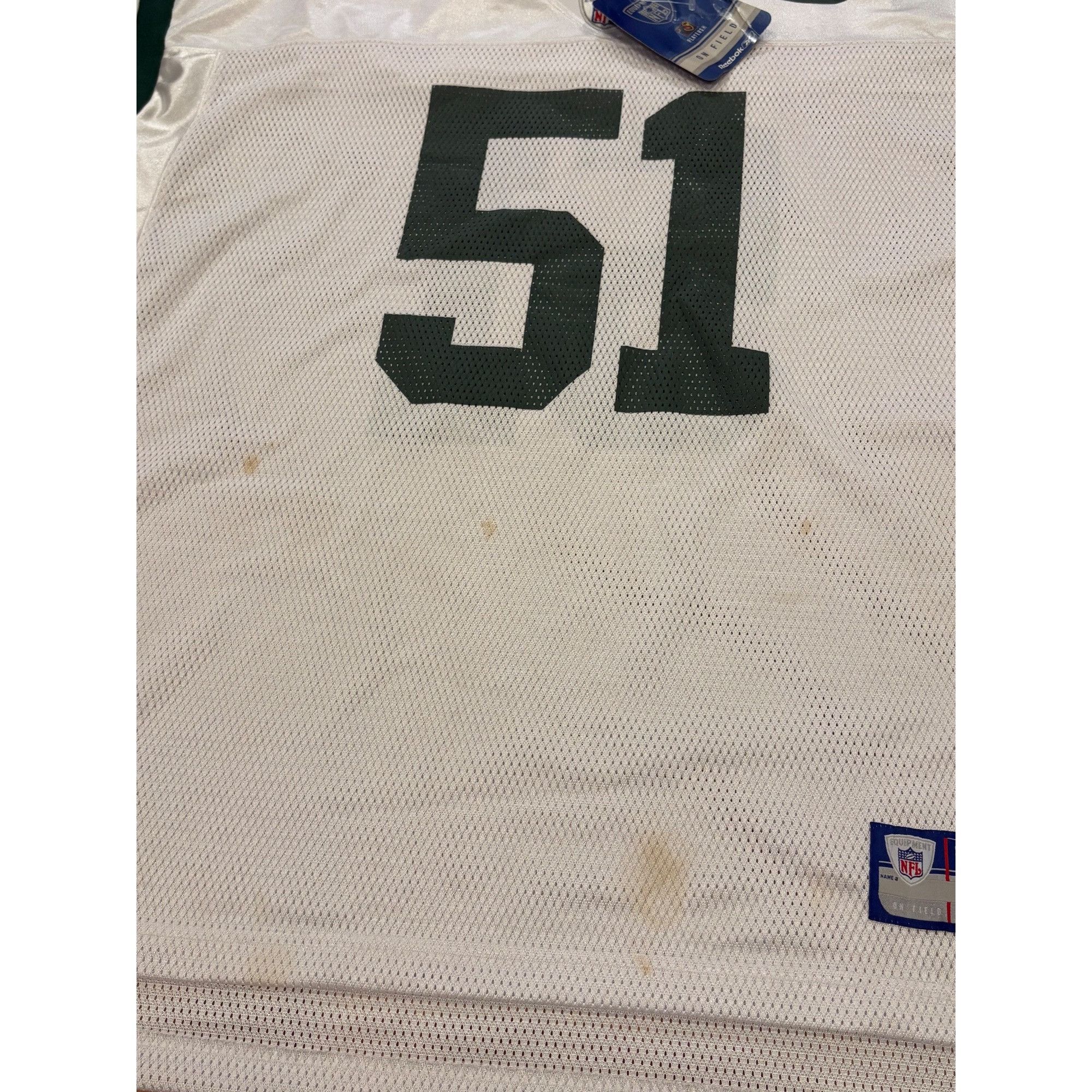 Reebok Reebok New York Jets Jonathan Vilma #51 White NFL Football J Size US XXL / EU 58 / 5 - 5 Thumbnail