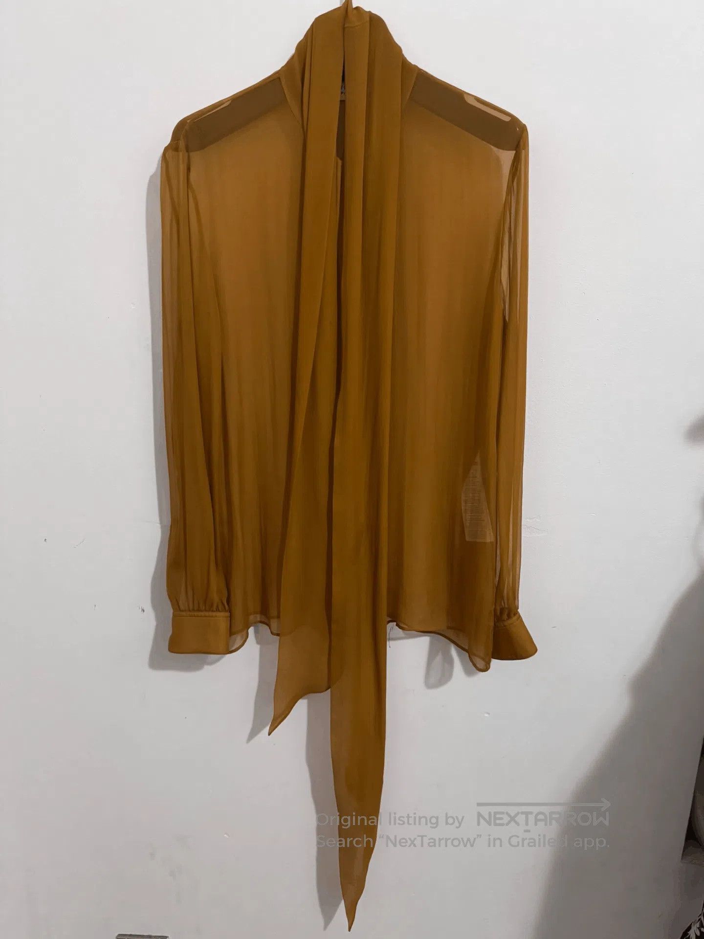 Saint Laurent Paris Saint Laurent Silk Bow Tie Shirt. Size M / US 6-8 / IT 42-44 - 2 Thumbnail