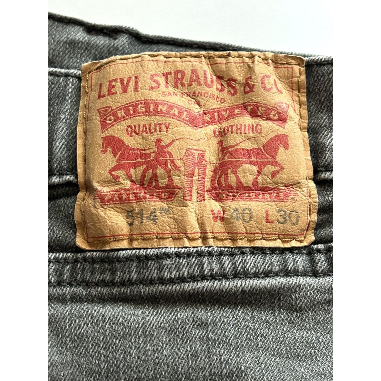 Levi's Levi's 514 Jeans 40x30 Mens Gray Denim Straight Leg Dark Wash Regular Fit Casual Size US 40 / EU 56 - 5 Thumbnail