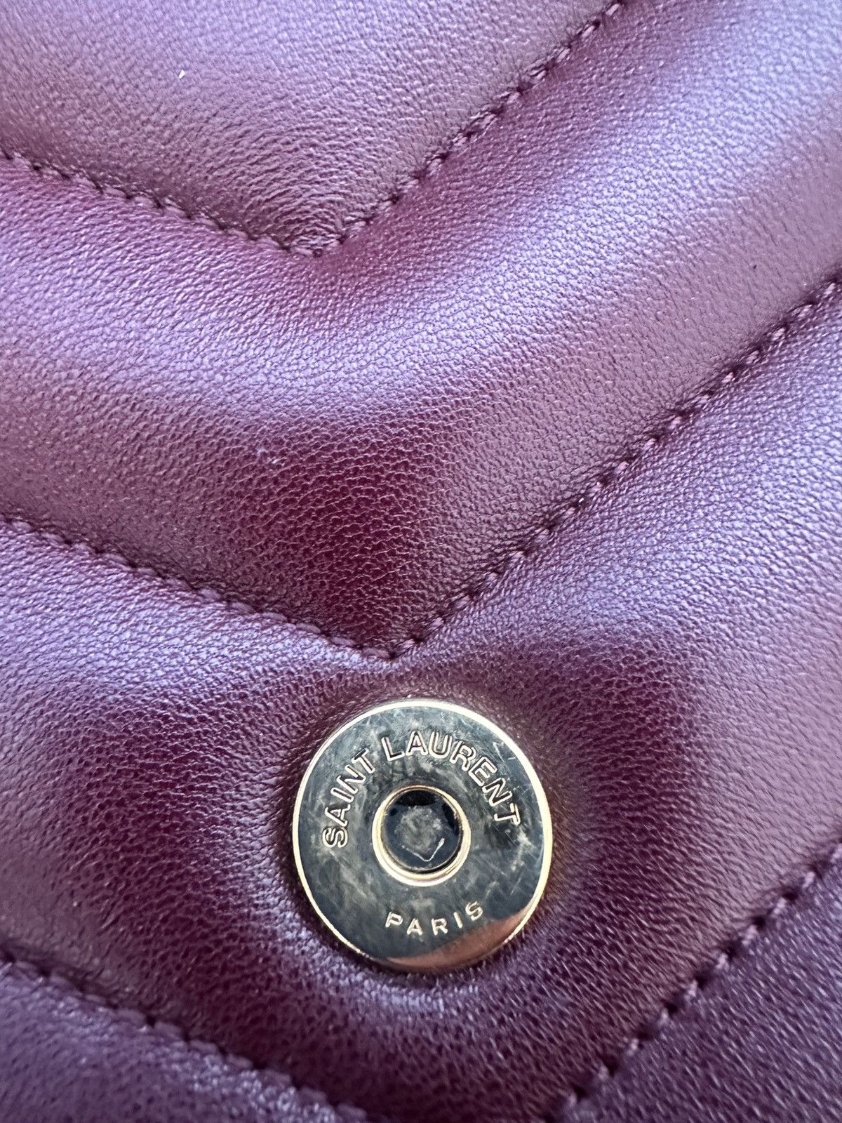 Saint Laurent Paris YSL LOULOU LARGE IN MATELASSÉ LAMBSKIN “ROUGE CABERNET” Size ONE SIZE - 7 Thumbnail