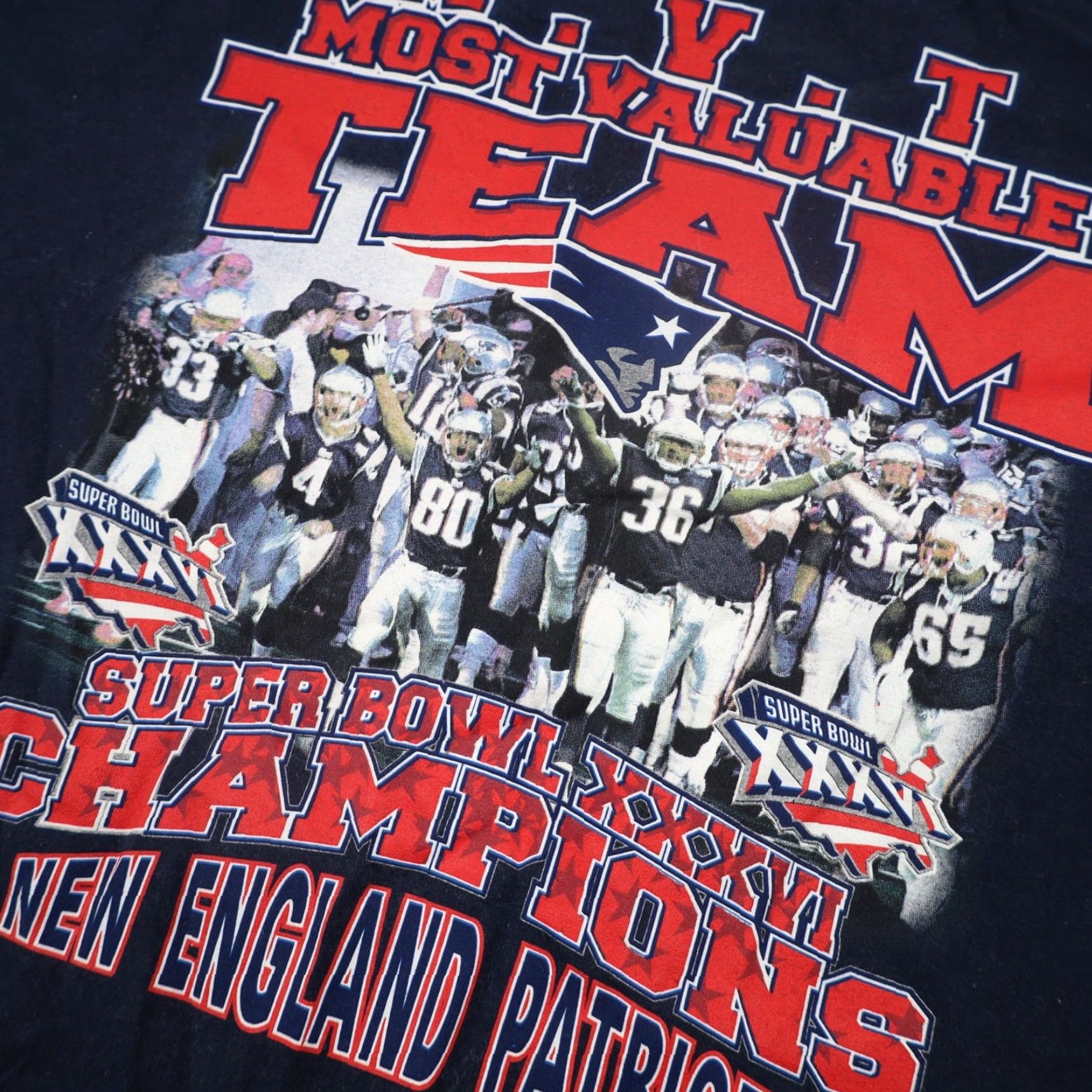 NFL VINTAGE New England Patriots Superbowl Champions Graphic T Shirt Mens XL Blue NFL Size US XL / EU 56 / 4 - 5 Thumbnail