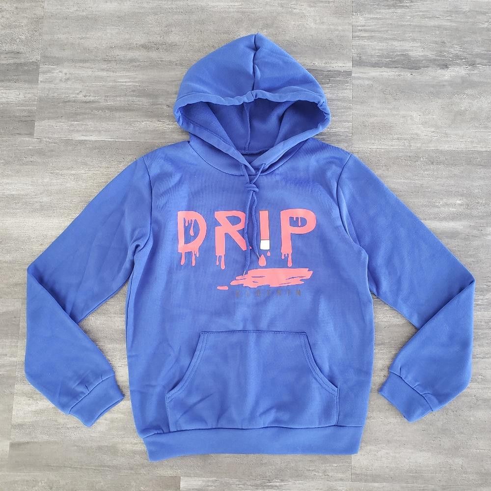 Designer Blue Drip Clothin Hoodie Long Sleeve Size S / US 4 / IT 40 - 1 Thumbnail