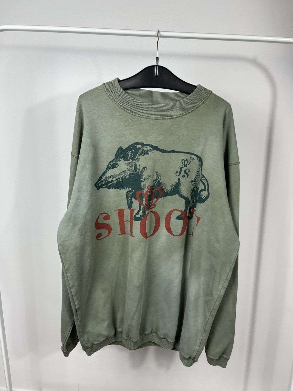 JET SET Jet Set Vintage Green Pig Graphic Sweatshirt Crewneck Size 4 Size US XL / EU 56 / 4 - 2 Thumbnail