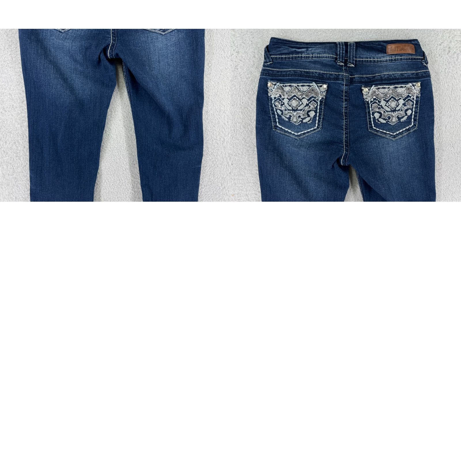 Vintage WallFlower Jeans WallFlower Jeans Blue Denim 5 Pocket Bootcut Jeans Womens 5 Denim Capri Embroidered Bling Sequin Pant Size 27" / US 4 / IT 40 - 10 Thumbnail