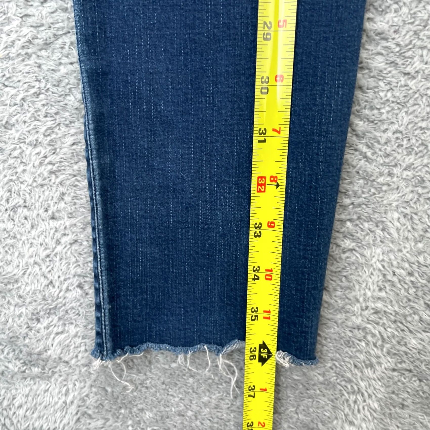 Agolde AGOLDE Jeans Womens 29 Blue Sophie High Rise Skinny Leg Cropped Cotton Raw Hem Size 29" - 7 Thumbnail