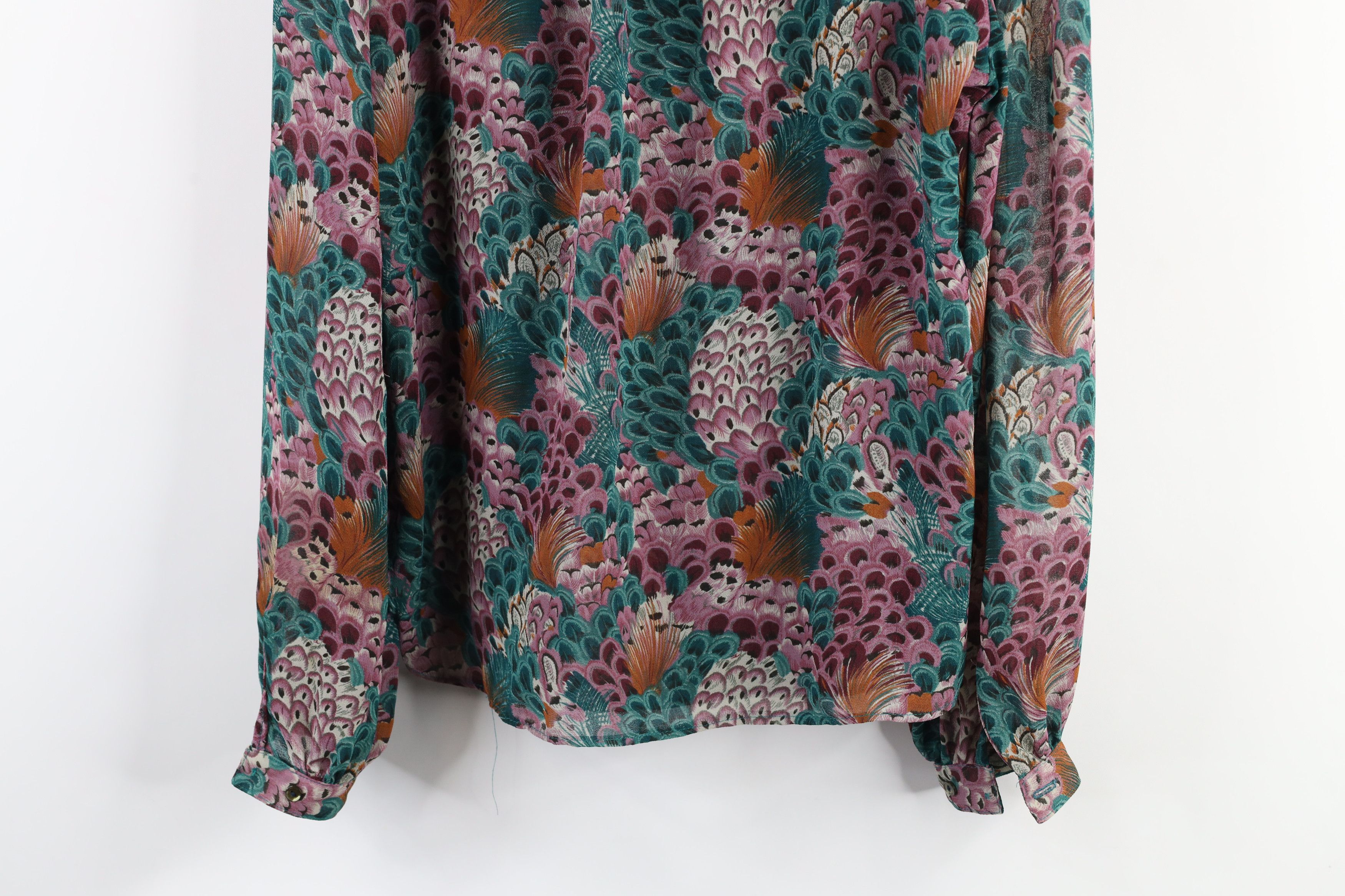 Vintage Vintage 70s Streetwear Feathers Ruffled Blouse Top USA Size M / US 6-8 / IT 42-44 - 10 Thumbnail