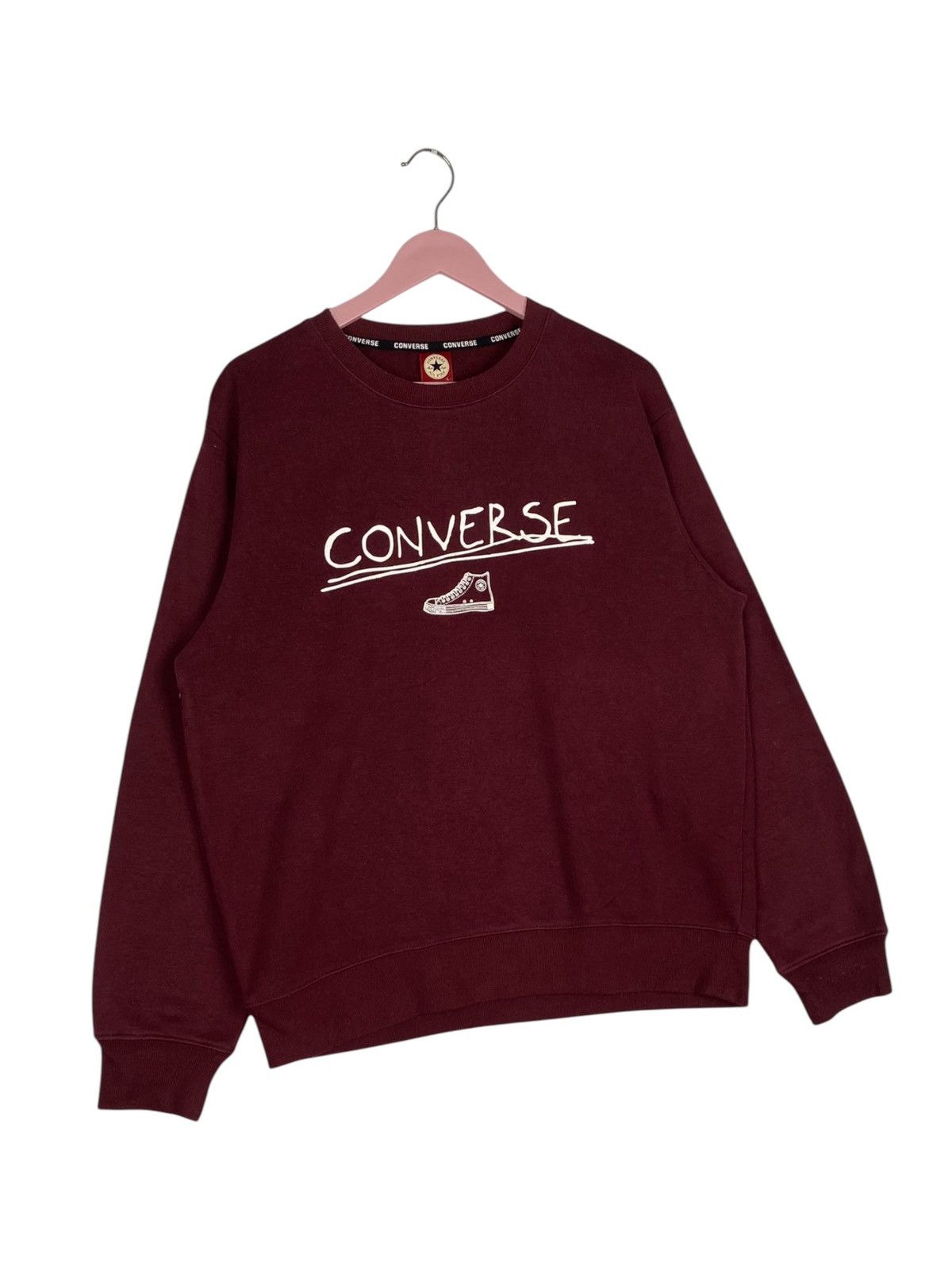 Converse × Vintage Vintage Converse Crewneck Sweatshirt Red Size US L / EU 52-54 / 3 - 3 Thumbnail