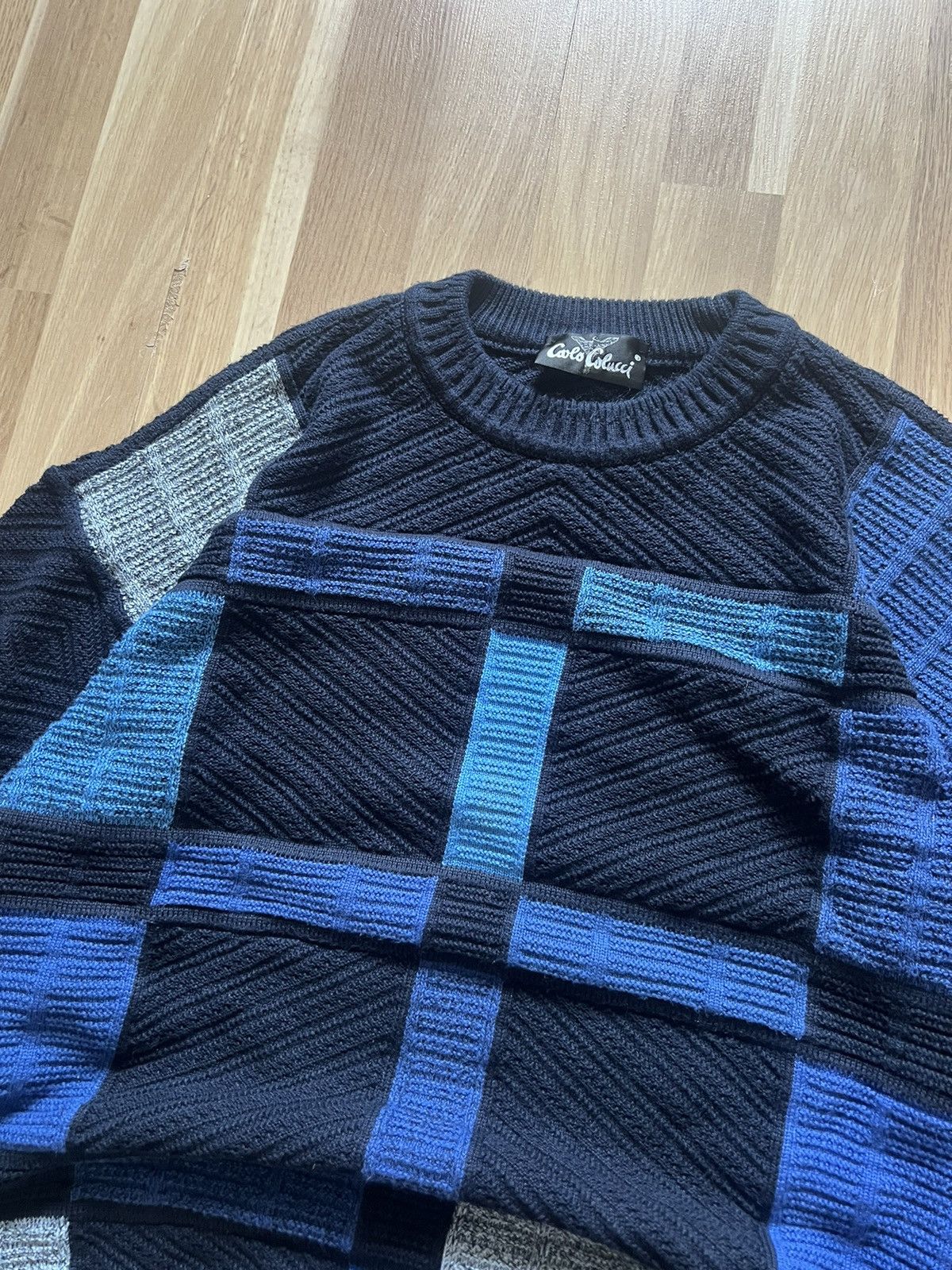 Carlo Colucci × Vintage Carlo Colucci vintage knitted sweater coogi style 90s Size US L / EU 52-54 / 3 - 6 Thumbnail