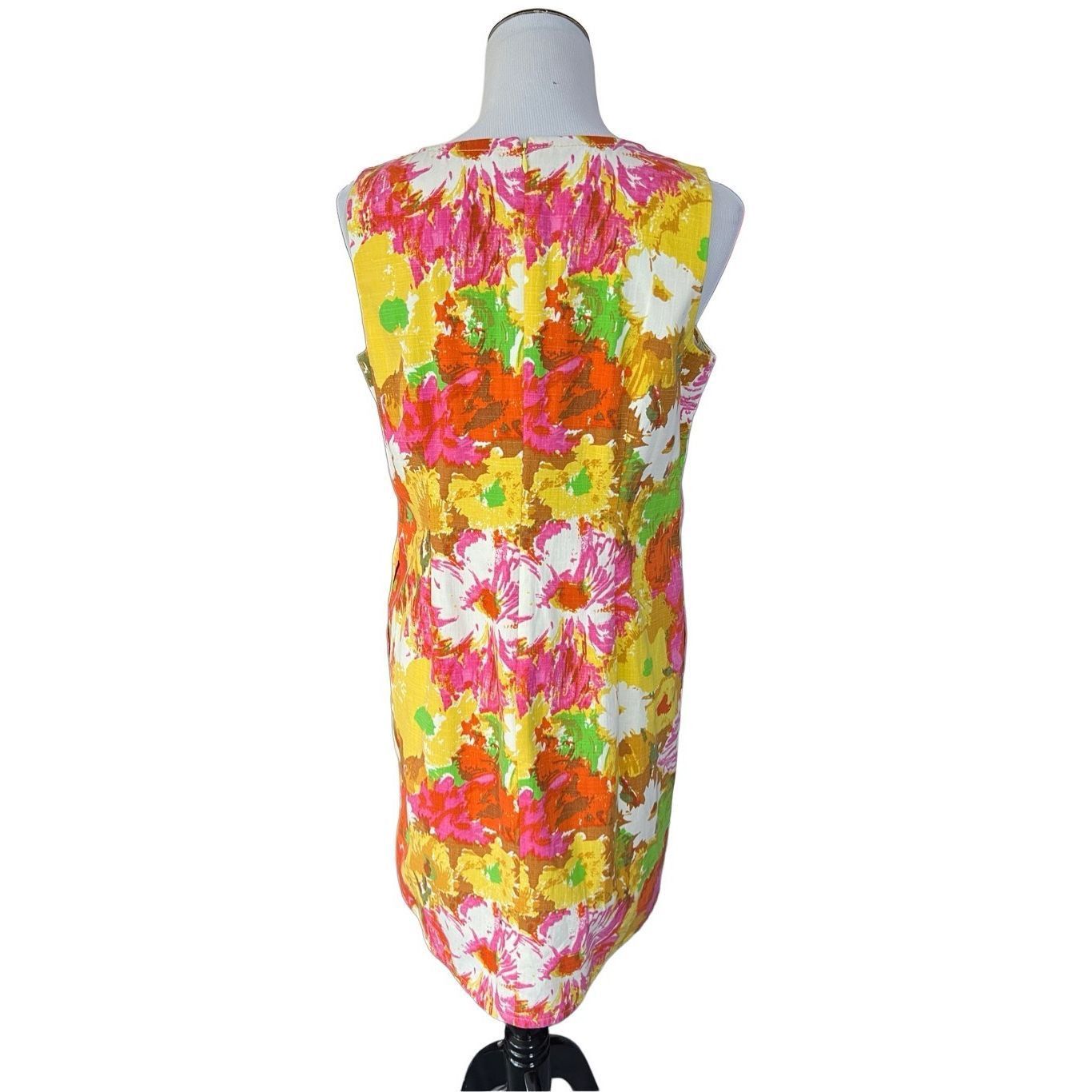 Other Talbots Colorful Floral Watercolor Print V Neck Shift Dress Size XL / US 12-14 / IT 48-50 - 2 Thumbnail