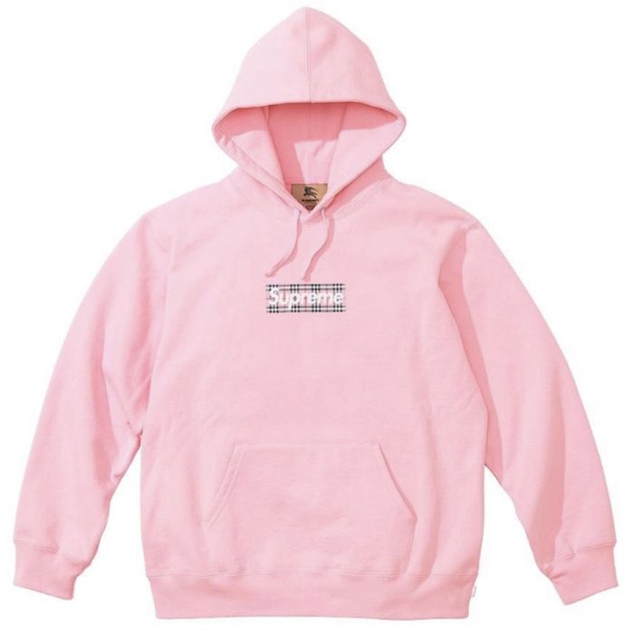 Supreme Supreme x Burberry Box logo Hoodie Sweatshirt Light Pink