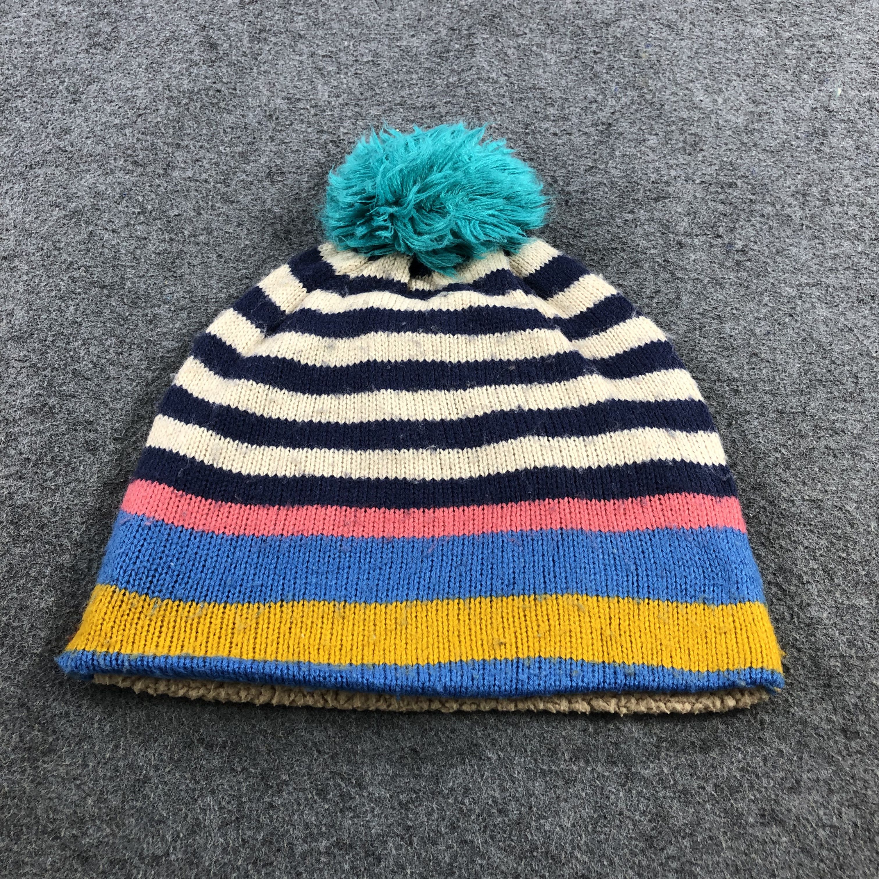 Vintage Striped Bobble Beanie Snowcap Snow Hat B128 Size ONE SIZE - 3 Thumbnail