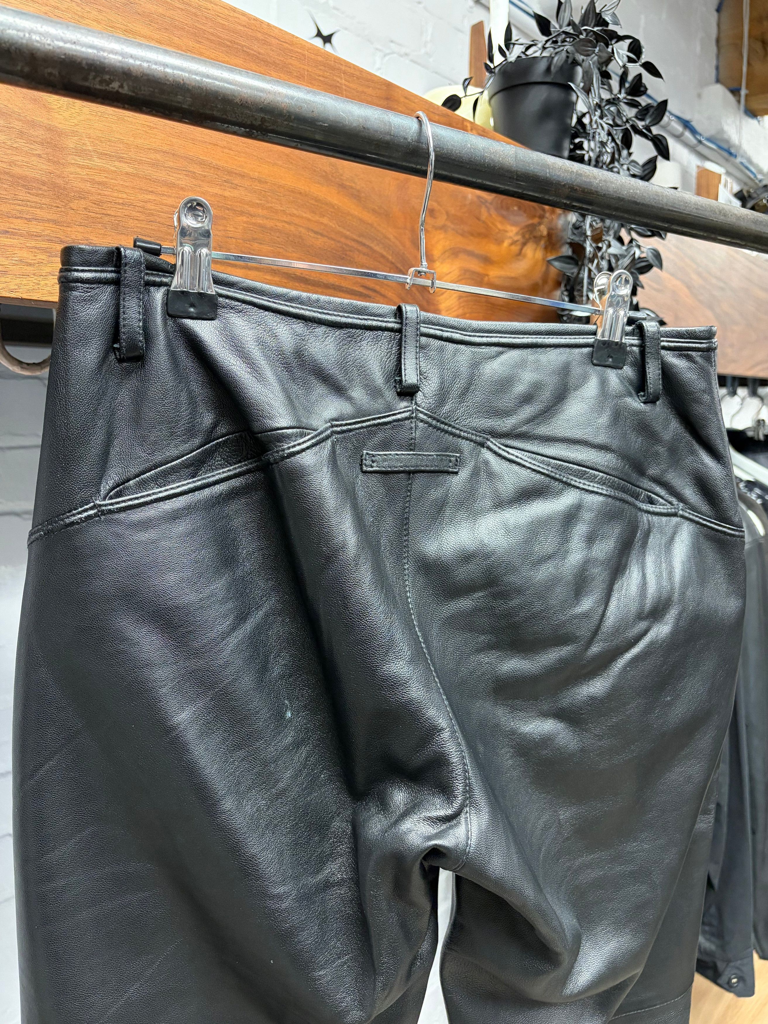 Jean Paul Gaultier Vintage 90s Jean Paul Gaultier Homme Leather ‘Darted’ Pants Size US 28 / EU 44 - 5 Thumbnail