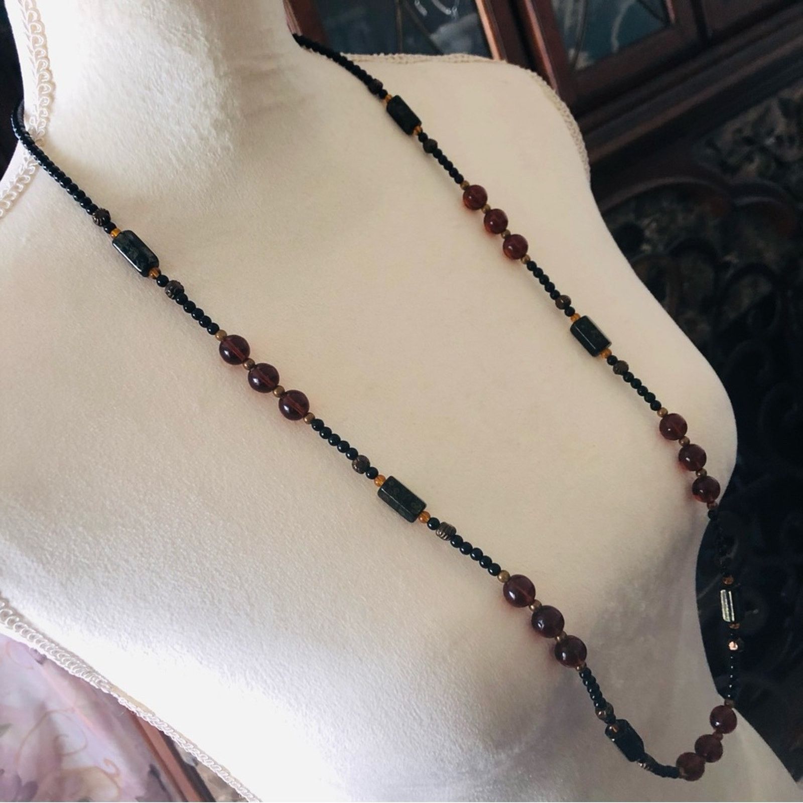 Vintage Vintage 70s natural stone long length necklace Size ONE SIZE - 3 Thumbnail
