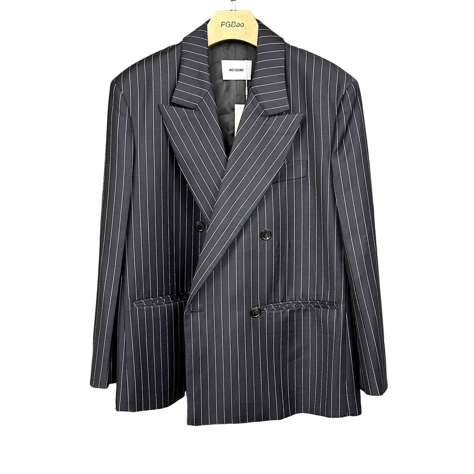 WE11DONE WE11DONE Pinstripe Double Breasted Blazer Size 1 Size 36R - 1 Thumbnail
