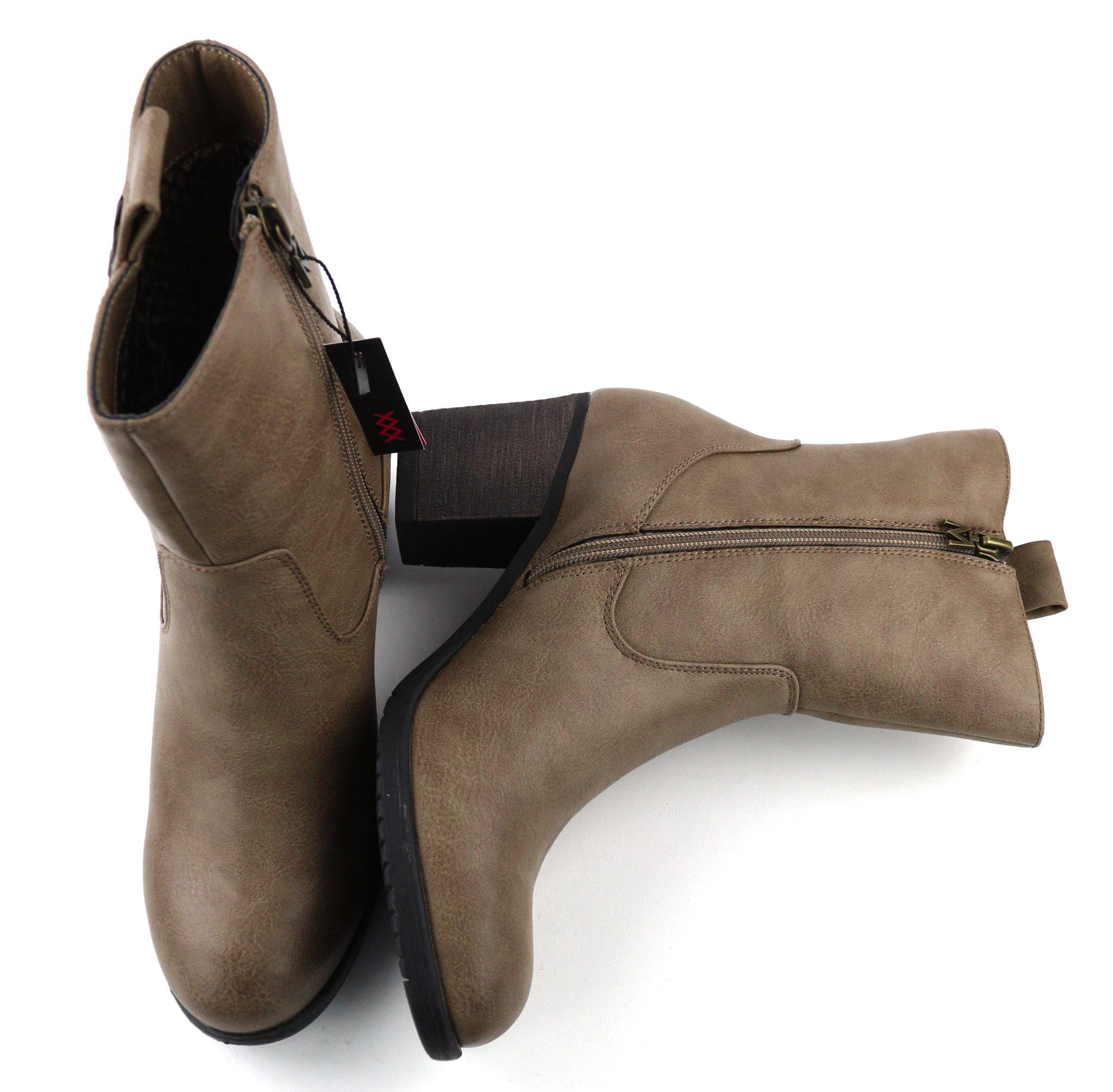 Other EU37 Brown Leather Zipped Heeled Boots Shoes 80814 Size US 6 / IT 36 - 6 Thumbnail