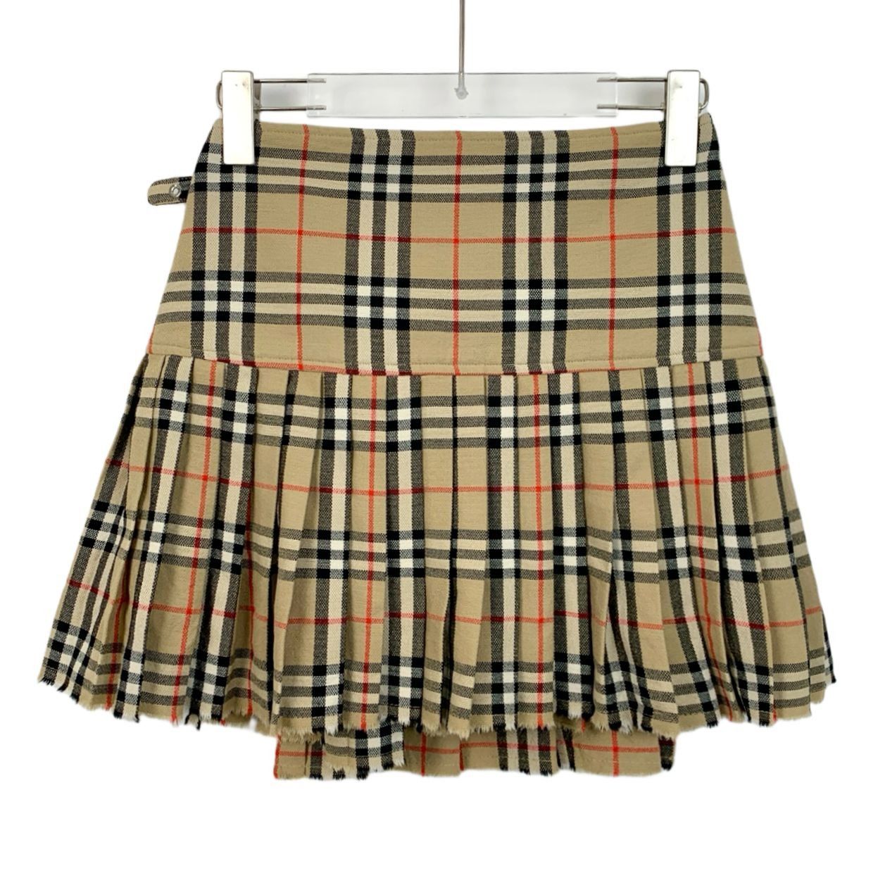 Burberry Burberry Beige Nova Check Wool Pleated Mini Skirt With Doubl Size XS / US 0-2 / IT 36-38 - 2 Thumbnail