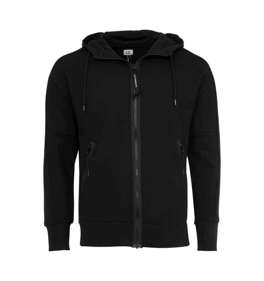 C.P. Company o1h1sh10525 Goggle Zipped Hood Sweatshirt in Black Size US XL / EU 56 / 4 - 1 Thumbnail