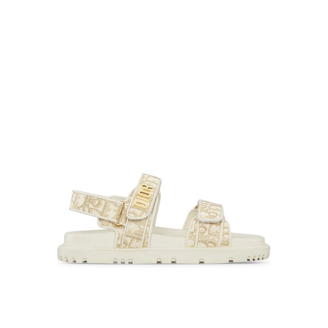 DIOR Dioract $1400 Gold Denim Sandals New & Authentic (Women
