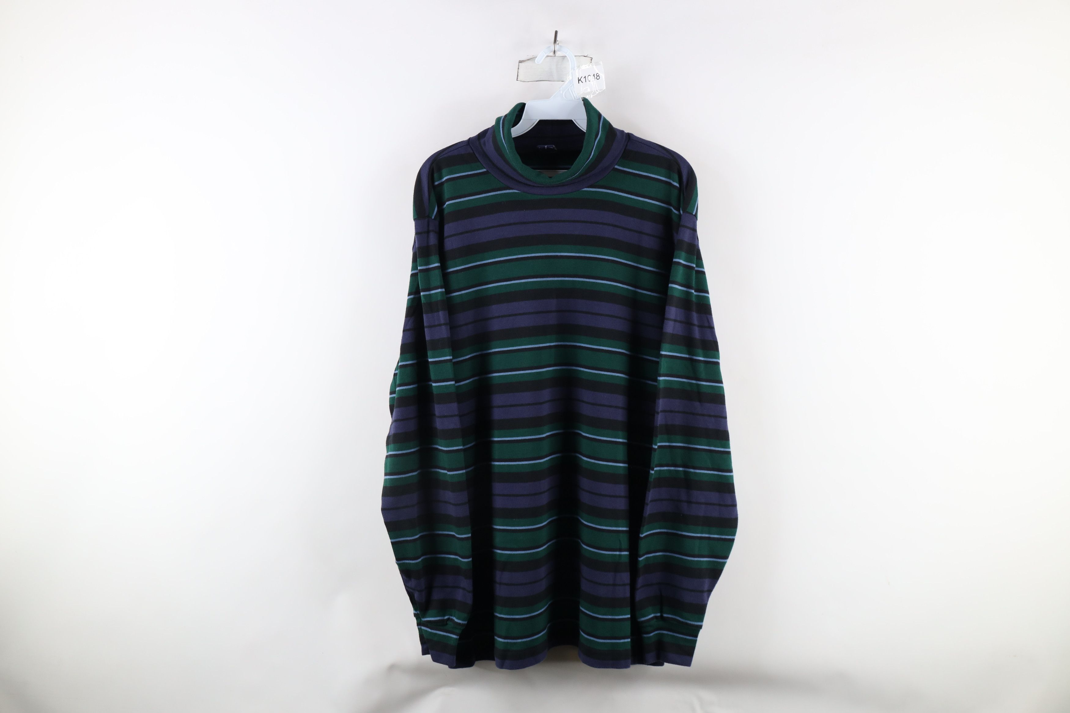Lands' End × Vintage Vintage 90s Lands End Block Long Sleeve Turtleneck T-Shirt Size US XL / EU 56 / 4 - 1 Thumbnail