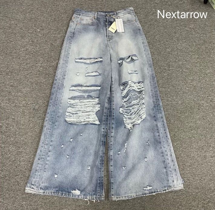 Vetements Vetements 23SS heavily damaged washed denim jeans | Grailed