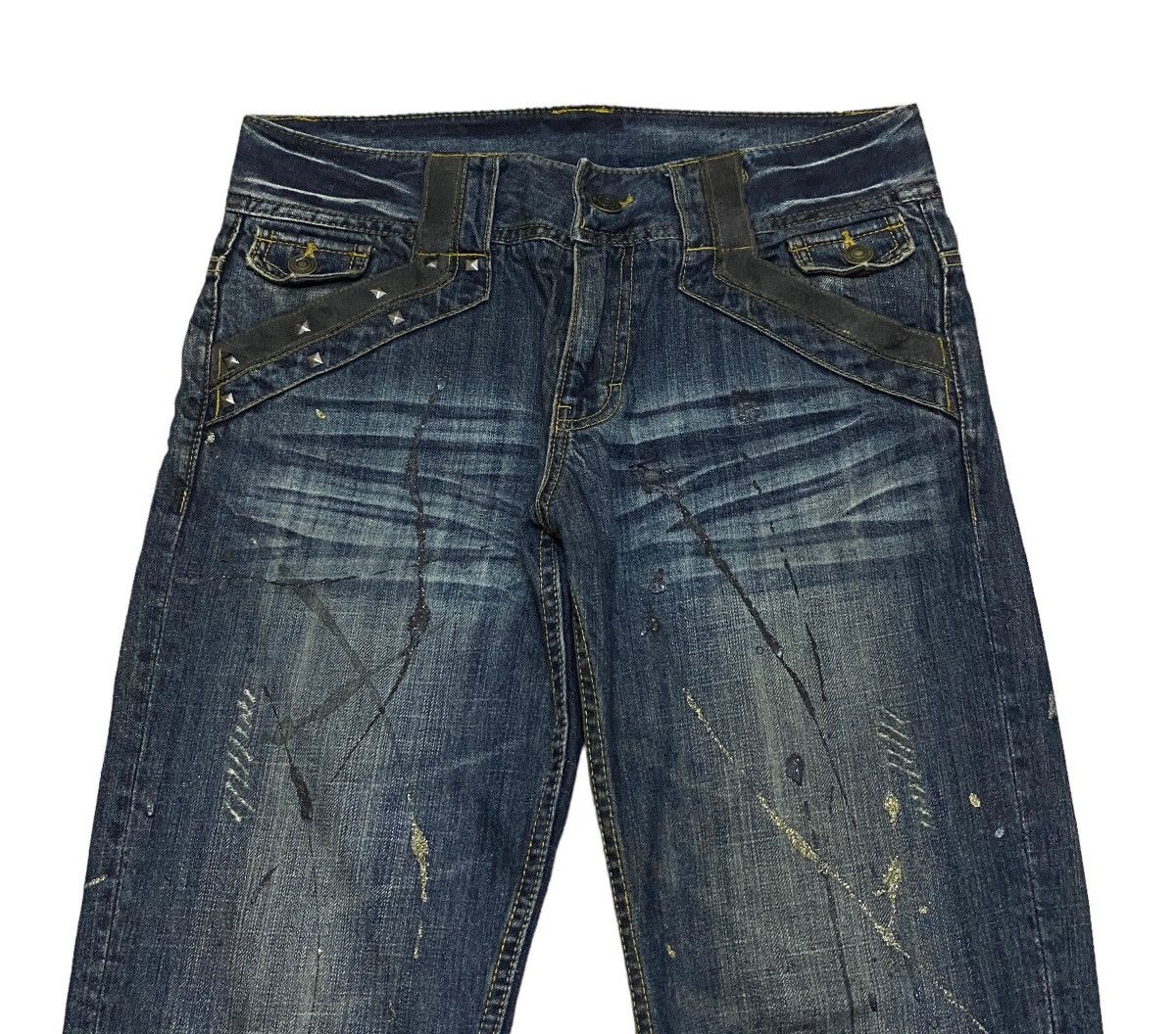 If Six Was Nine Rare Design Vintage Brand Oririn Studded Flared Jeans 1990s Size US 32 / EU 48 - 3 Thumbnail