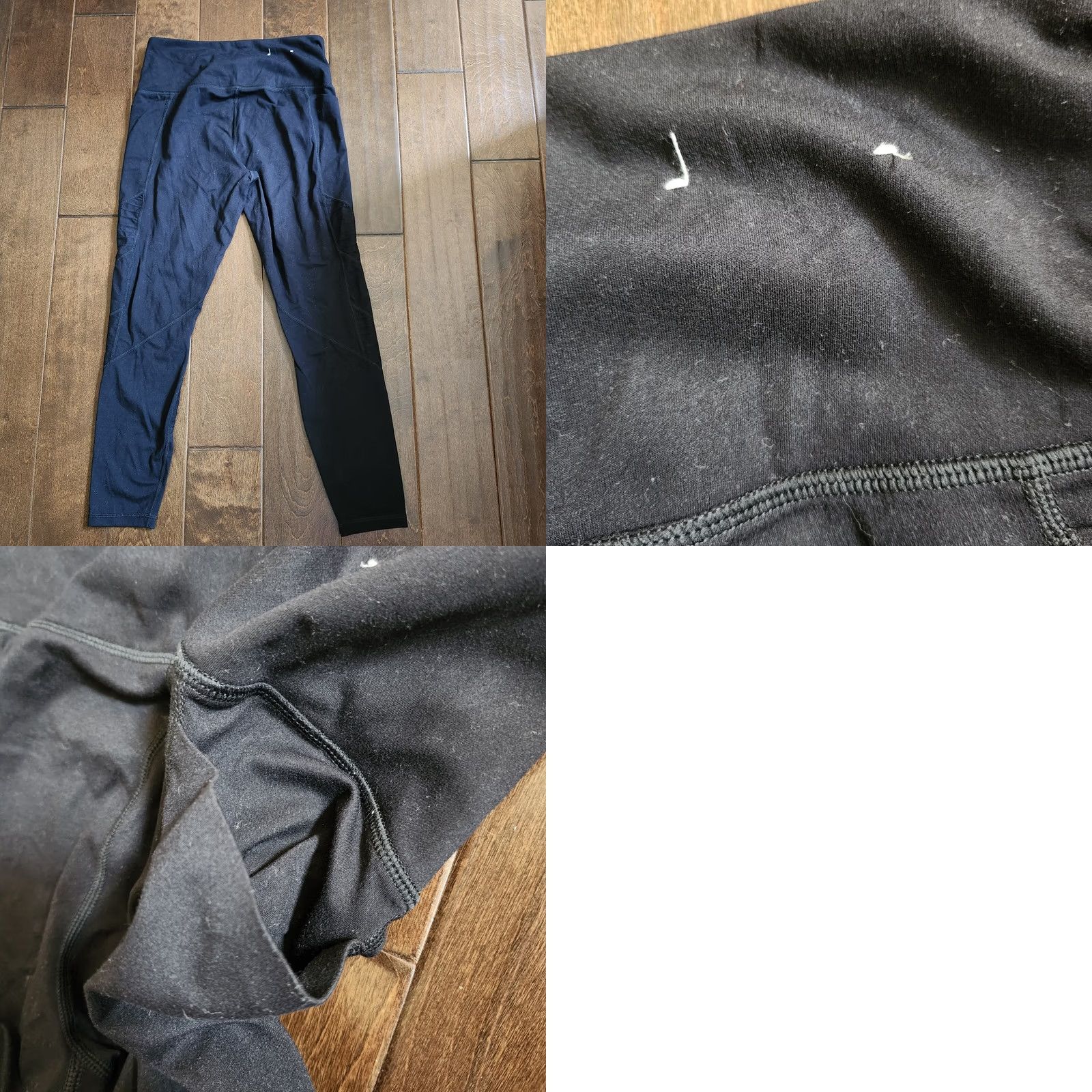 Vintage Members Mark Women's 7/8 Active Moto Pocket Black Leggings - Size M Size 32" / US 10 / IT 46 - 9 Thumbnail