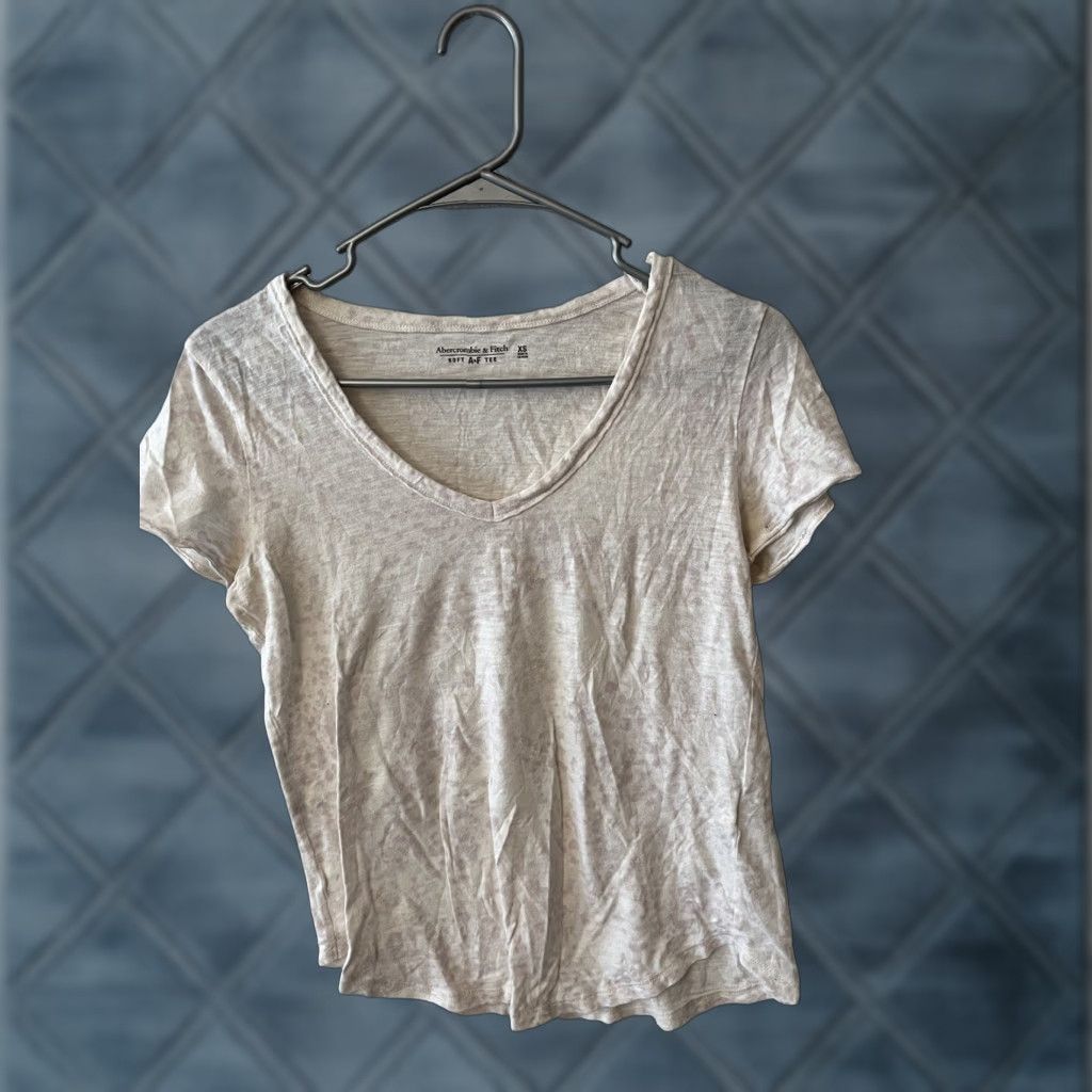 Abercrombie & Fitch ABERCROMBIE & FITCH Womens V-Neck T-Shirt Soft XS Multicolor Basic Cotton Size XS / US 0-2 / IT 36-38 - 1 Thumbnail