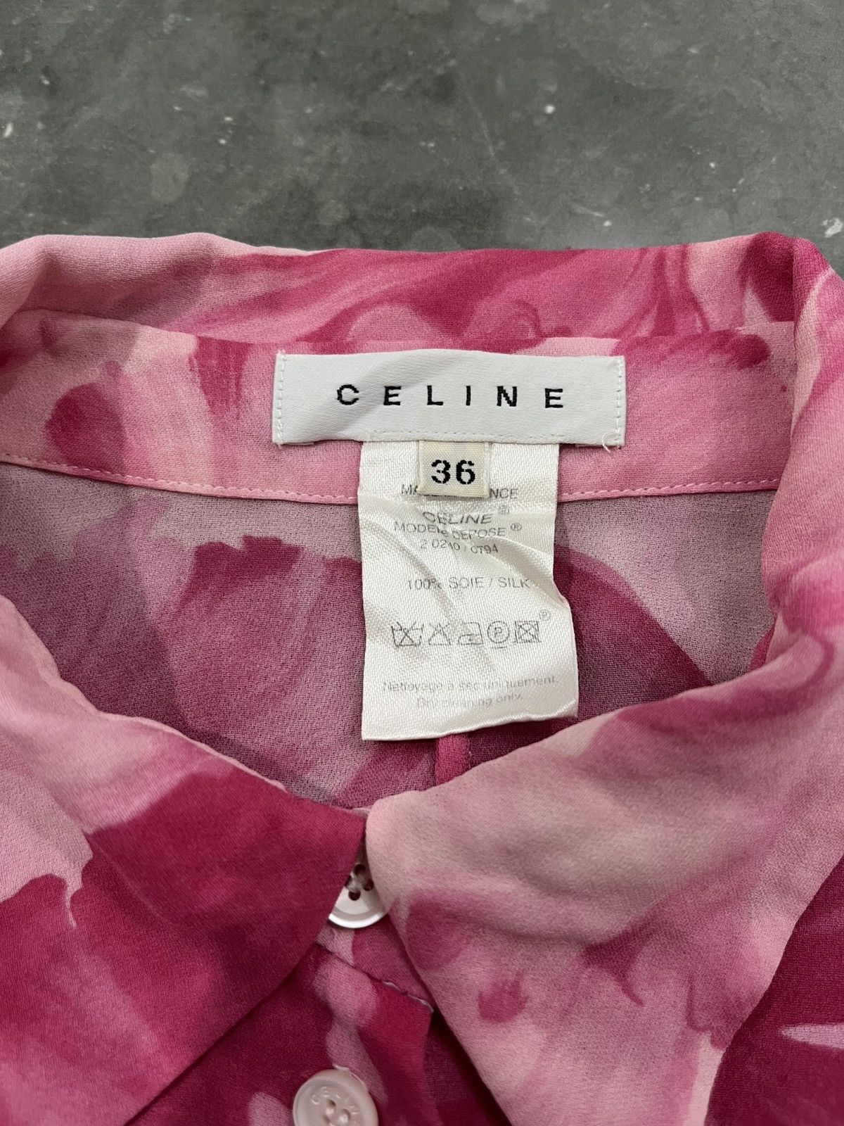 Celine Celine flowers silk shirt Size S / US 4 / IT 40 - 2 Thumbnail