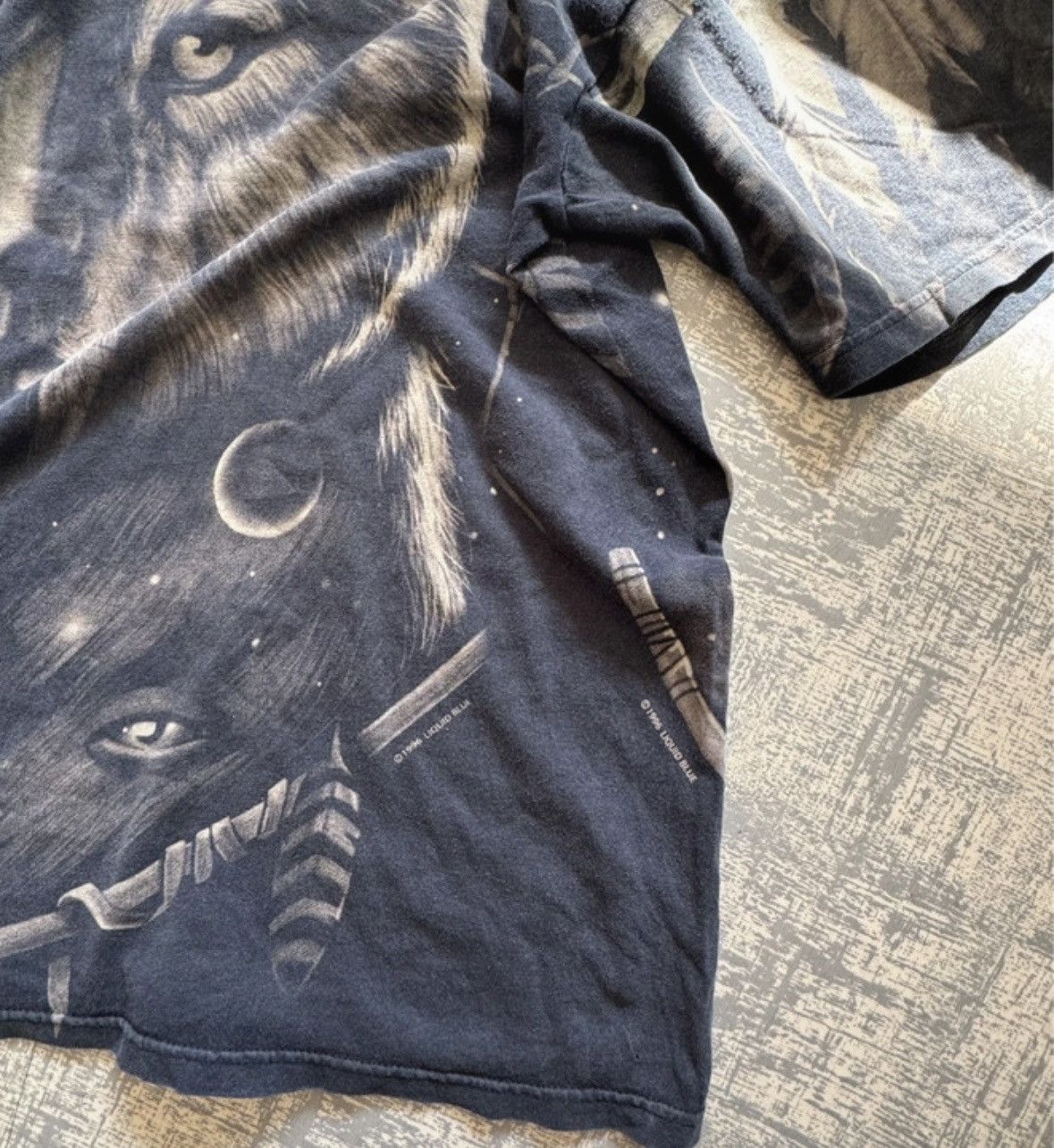 Band Tees × Liquid Blue × Vintage Vintage 1993 Liquid Blue Indian Chief Wolf Over print Tee Size US L / EU 52-54 / 3 - 4 Thumbnail
