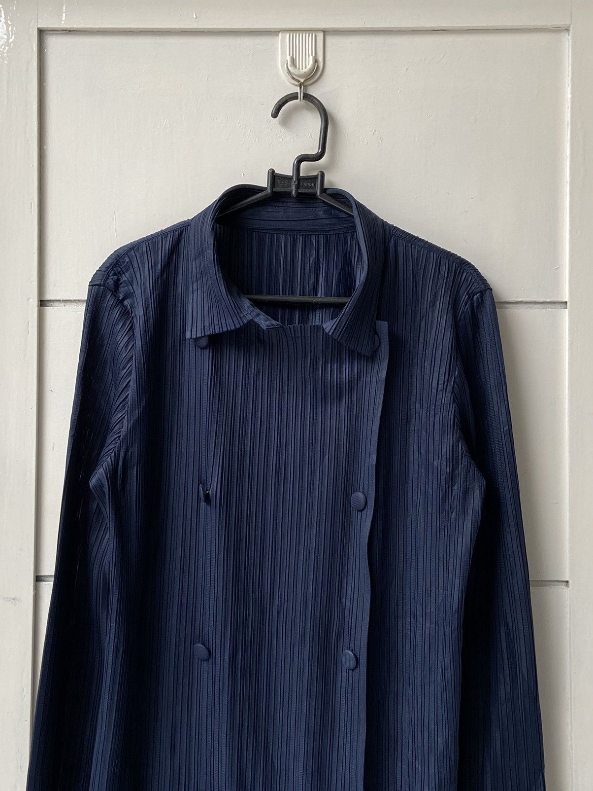 Designer × Japanese Brand PLEATSME Blue Pleats Blazers Size XS / US 0-2 / IT 36-38 - 10 Thumbnail