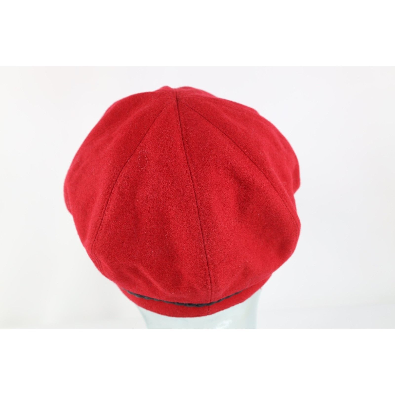 Vintage Vintage 90s Babydoll Braided Leather Wool Newsboy Hat Cap Size ONE SIZE - 4 Thumbnail