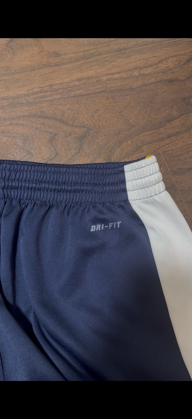 Nike Nike 2010 Baggy Navy Blue & White & Yellow Lined TrackPants Size US 36 / EU 52 - 5 Thumbnail