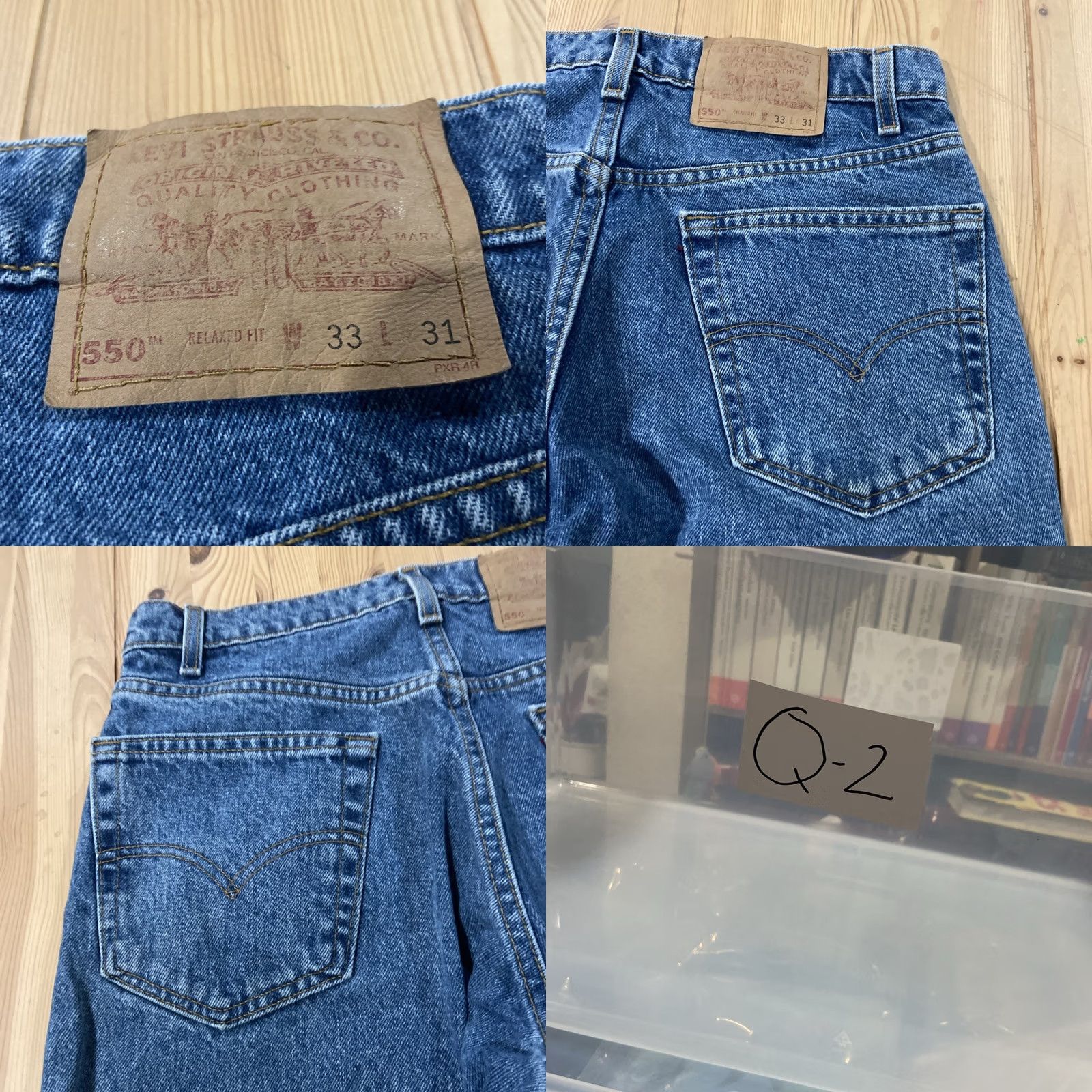 Levi's VINTAGE Levi's Jeans 550 90s Relaxed Straight Unwashed Denim USA Mens 33×31 Distressed Zip Fly Inseam 31 Size US 33 - 9 Thumbnail