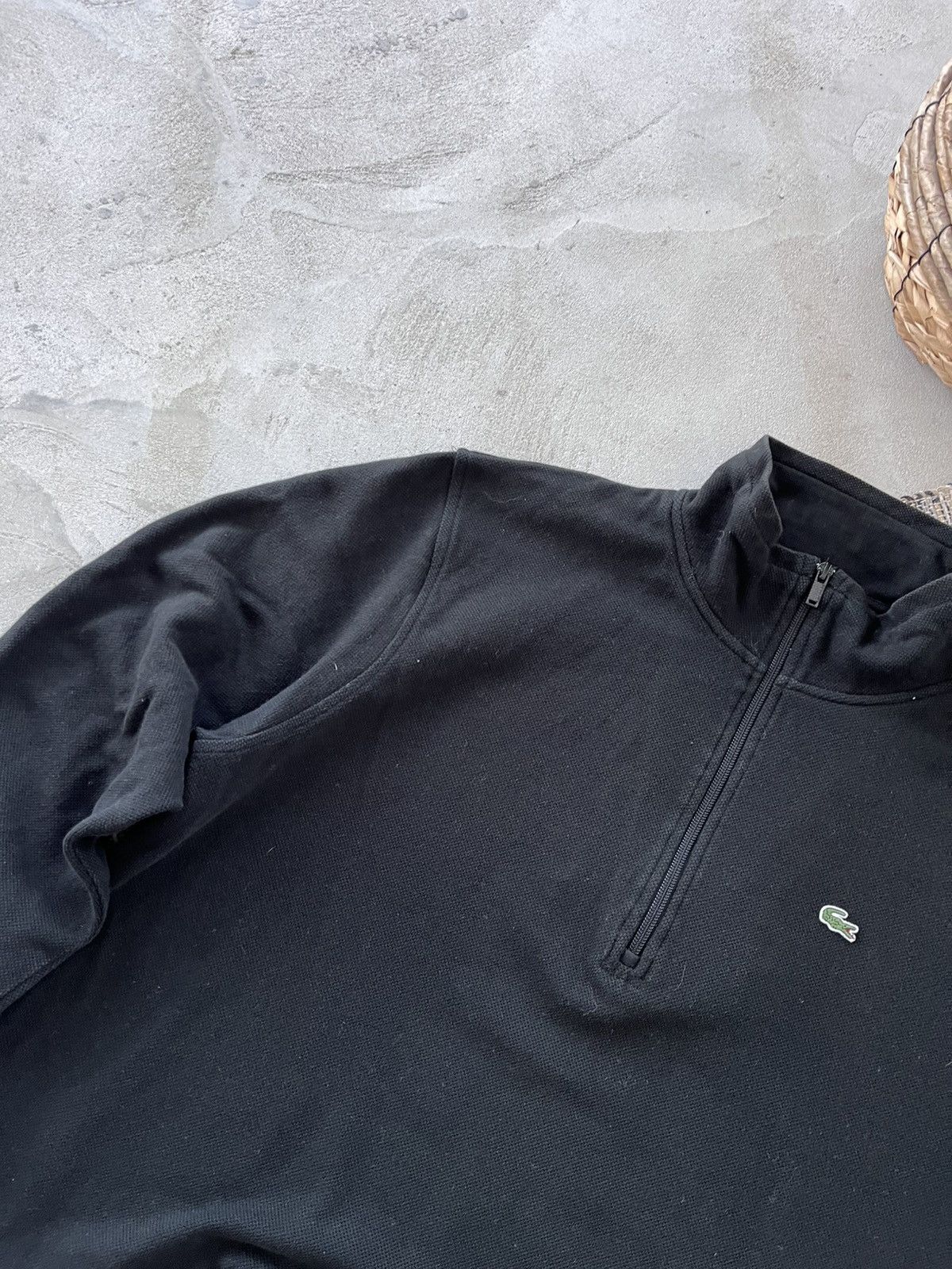 Lacoste Vintage Lacoste Black Zip Sweatshirt Avantgarde Minimalistic Size US XL / EU 56 / 4 - 3 Thumbnail