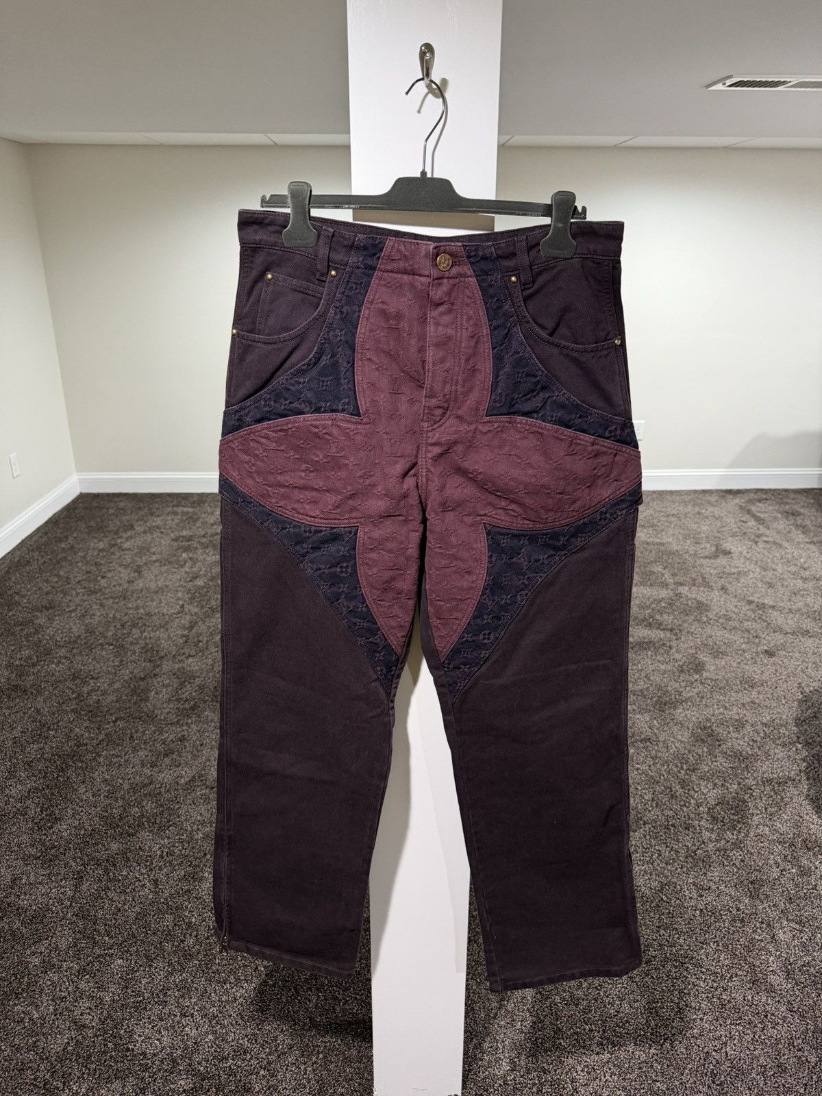 Louis Vuitton Louis Vuitton Virgil Flower Monogram Denim Work Jeans Pants Size US 32 / EU 48 - 1 Thumbnail