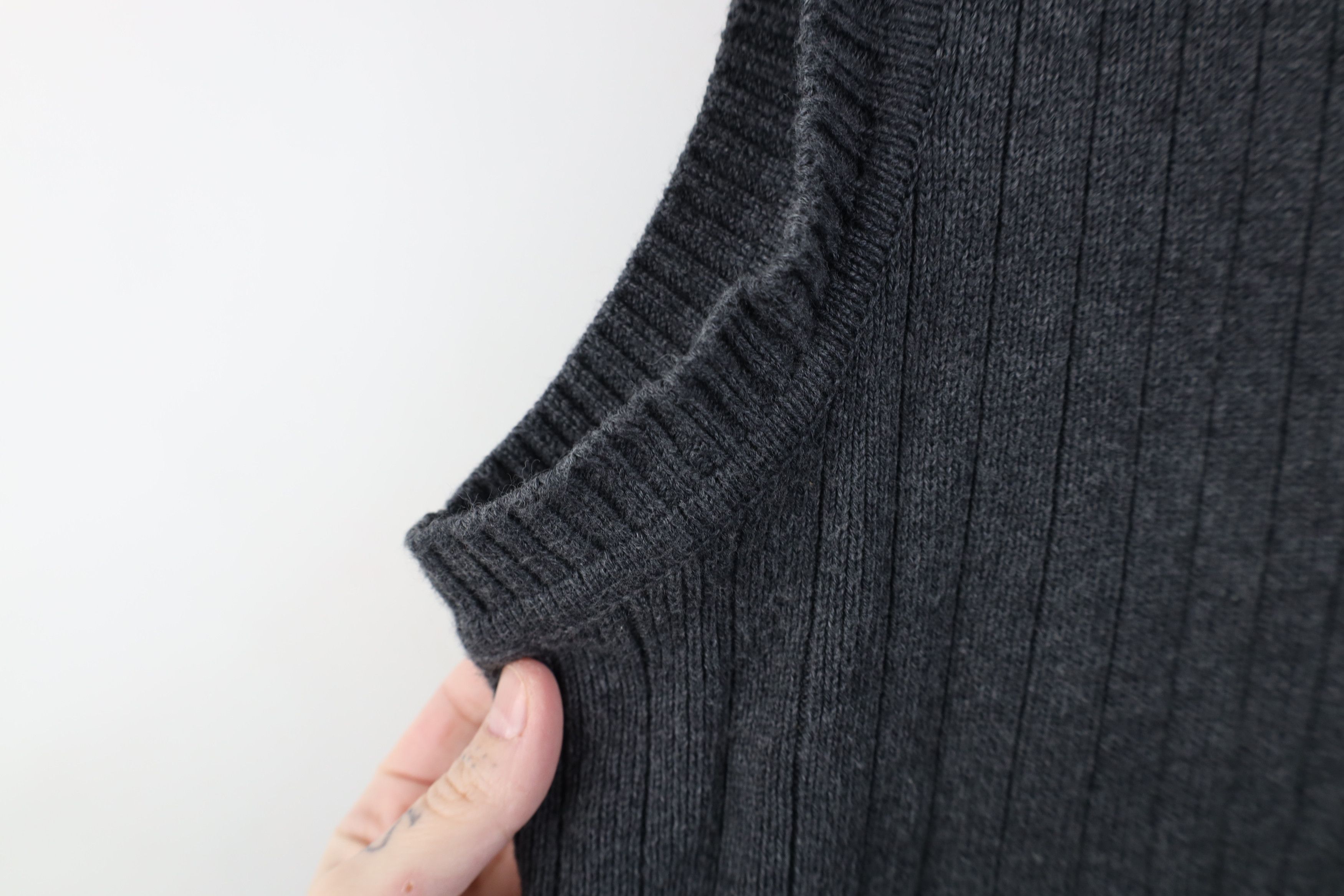 Vintage Vintage 90s Streetwear Cotton Ribbed Knit Sweater Vest Gray Size US M / EU 48-50 / 2 - 6 Thumbnail