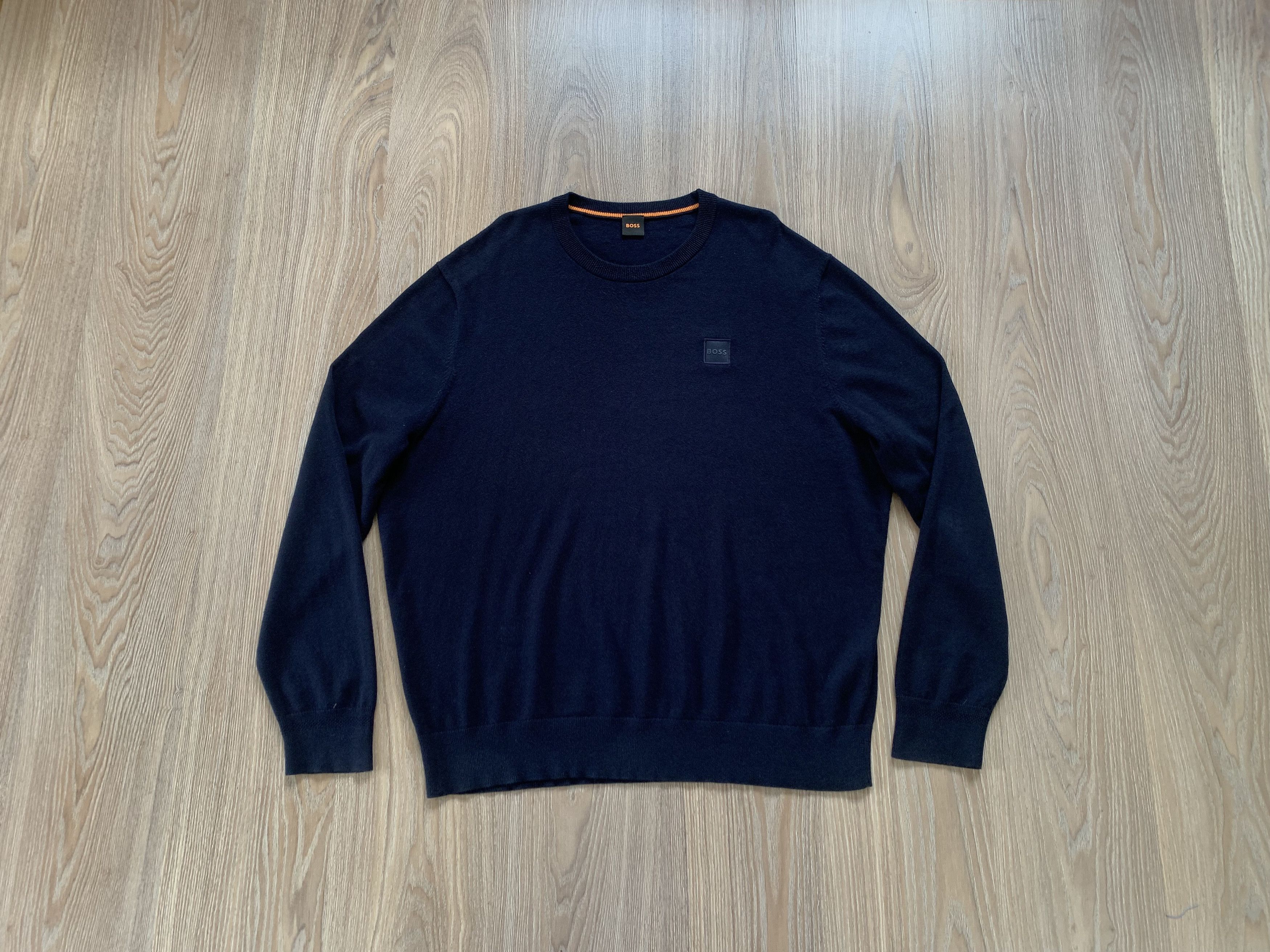 Hugo Boss Hugo Boss Navy Cotton–Cashmere Crewneck Sweater Size US XXL / EU 58 / 5 - 1 Thumbnail