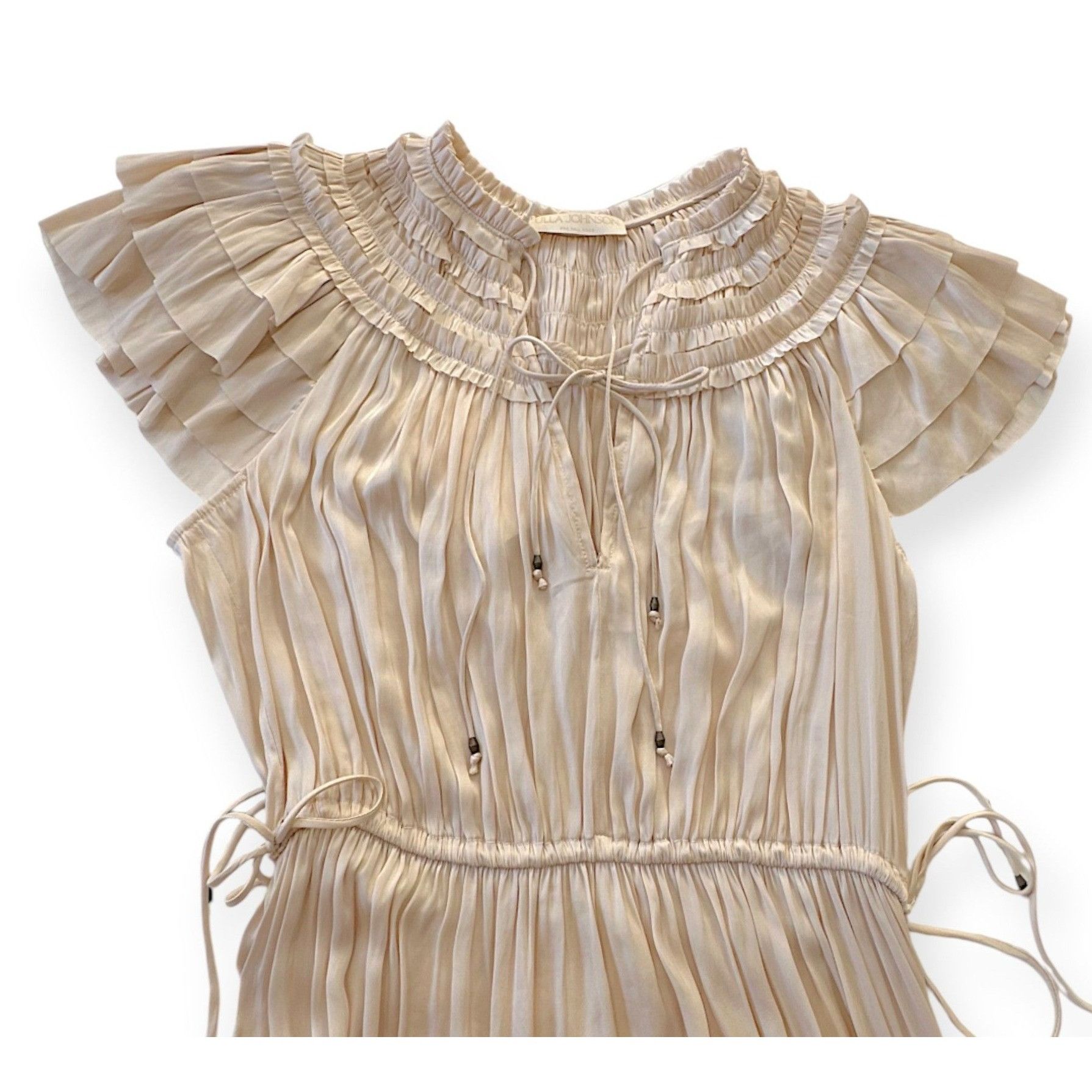 Ulla Johnson Ulla Johnson Isadora Plisse Midi Dress Dawn Cream Size 2 NWT Size XS / US 0-2 / IT 36-38 - 8 Thumbnail