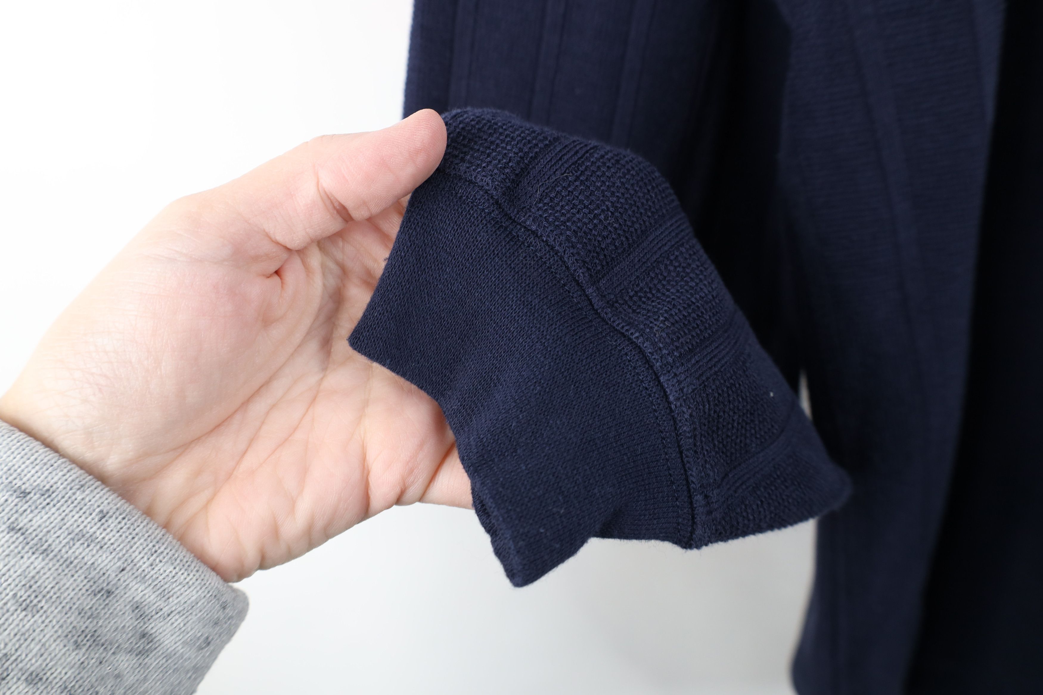 Vintage Vintage 90s Streetwear Waffle Knit Long Sleeve Polo Blue Size US L / EU 52-54 / 3 - 8 Thumbnail