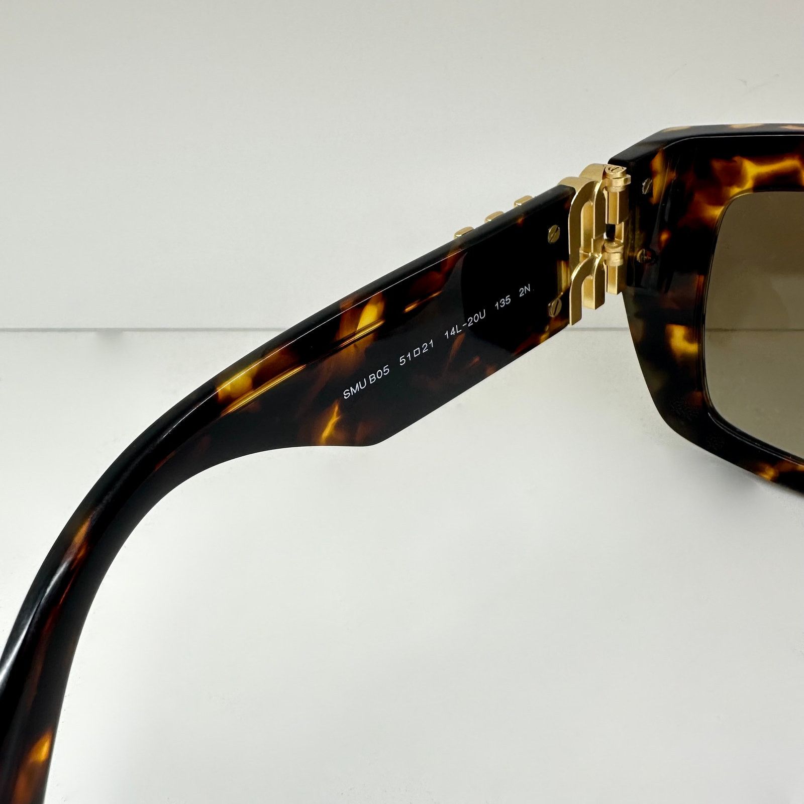 Miu Miu New MIU MIU Sunglasses Brown Square 2025 Gold Metal Logo Size ONE SIZE - 5 Thumbnail