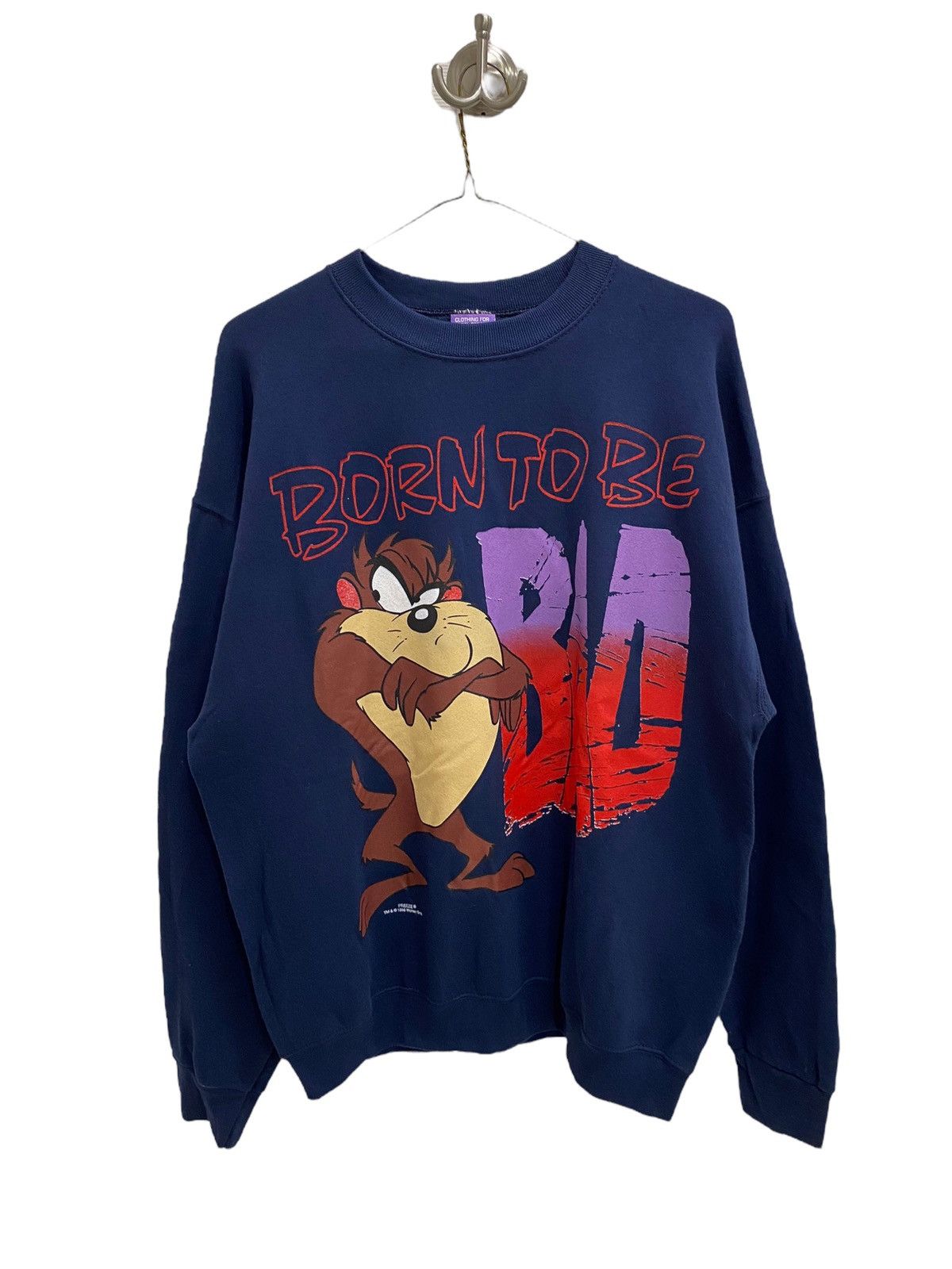 Cartoon Network × Vintage × Warner Bros Vintage 90s Taz Born to Be Bad Warner Bros. Freeze Crewneck Size US XL / EU 56 / 4 - 1 Thumbnail