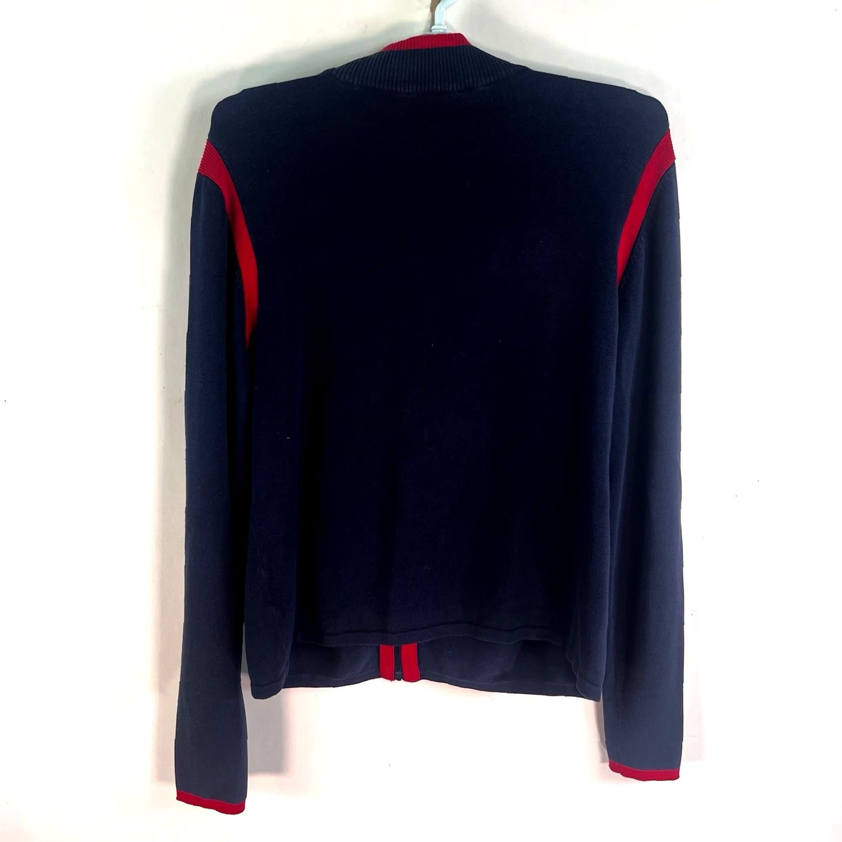 Vintage Tail Tech Performance Cardigan Silk Blend Womens Size L Blue Full Zip Knit Slim Fit V-Neck Cardigan Size L / US 10 / IT 46 - 4 Thumbnail
